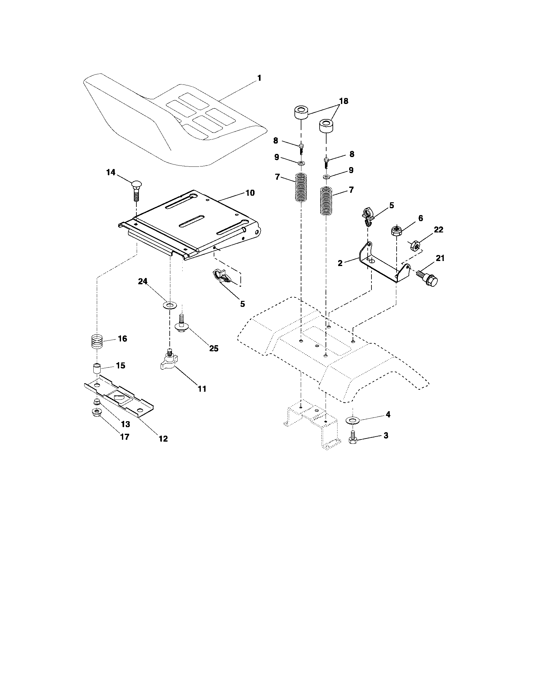 Craftsman 917275660 seat assembly diagram