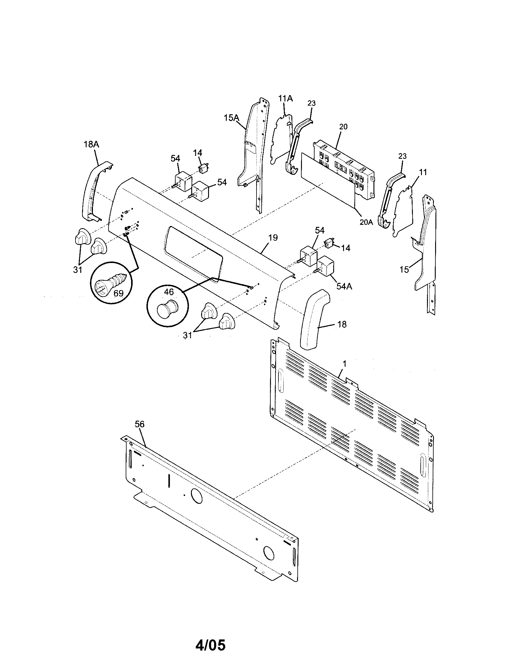 Kenmore 79015032500 backguard diagram