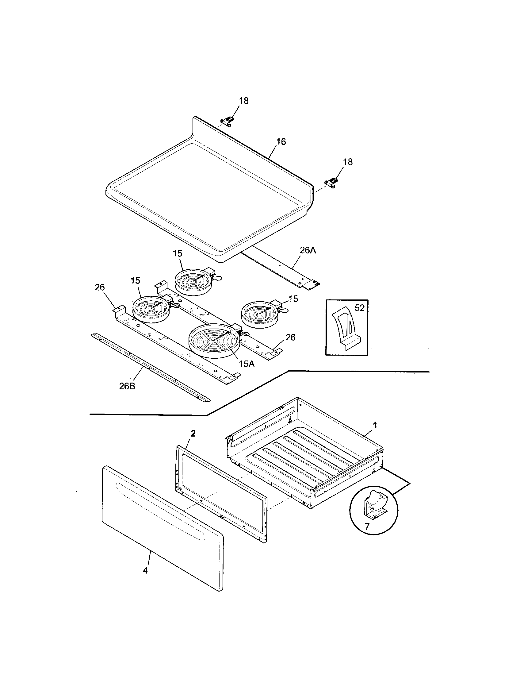 Kenmore 79015032500 top/drawer diagram