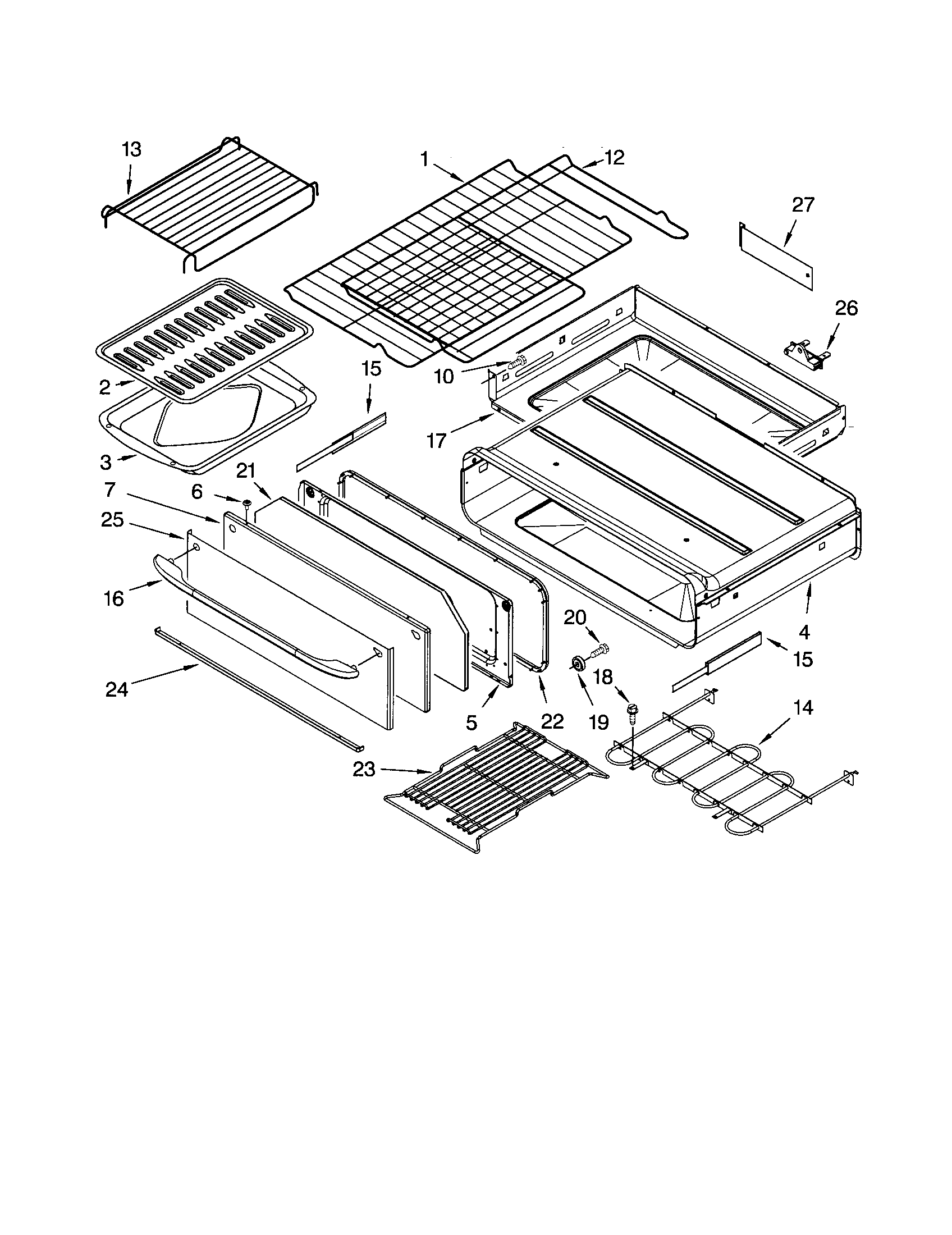 Kenmore 66572173300 bake drawer and broiler diagram