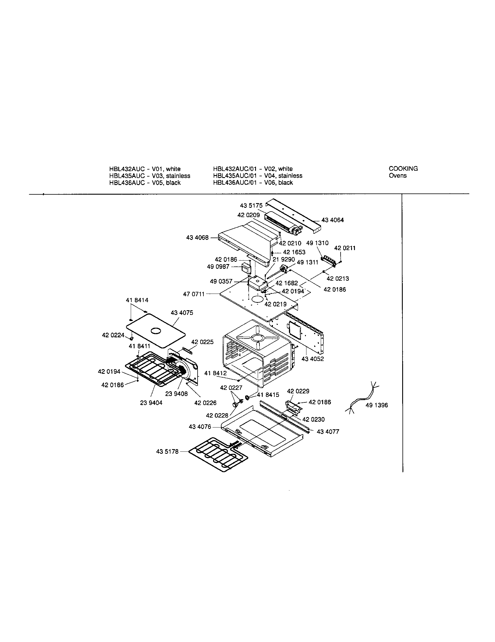 Bosch HBL436AUC cavity diagram