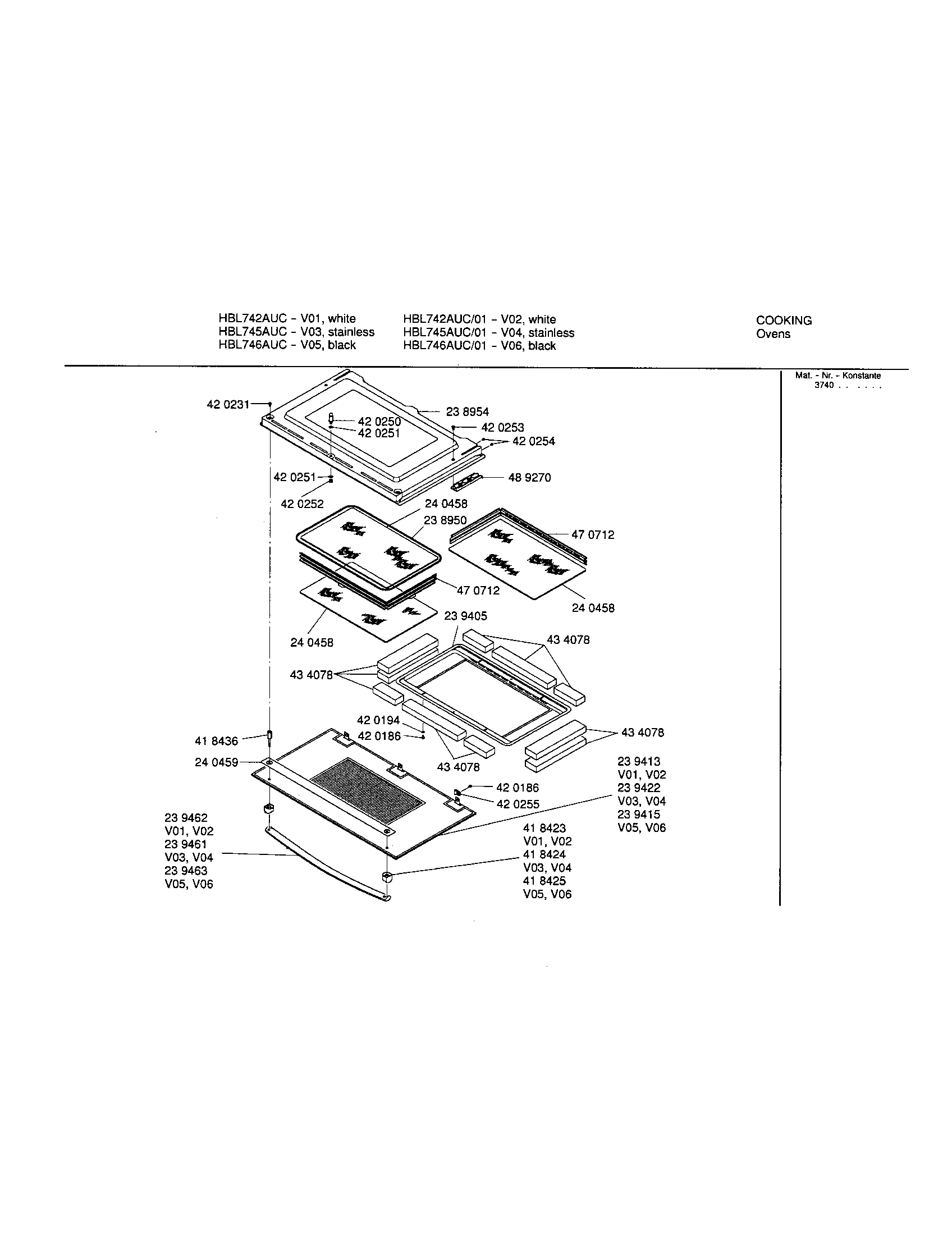 Bosch HBL745AUC door diagram
