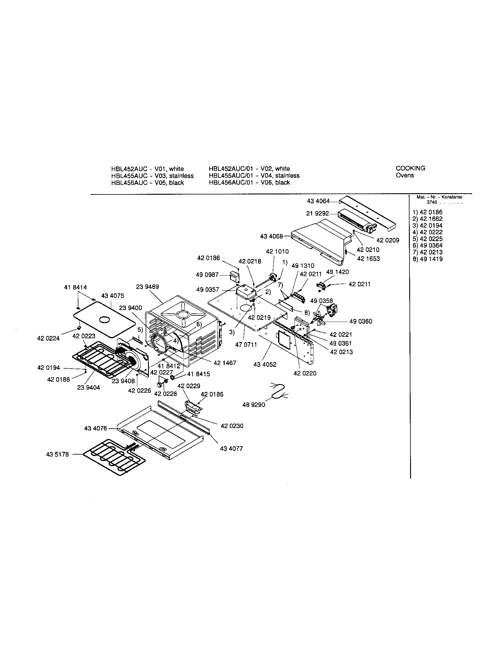 Bosch HBL456AUC lower cavity diagram