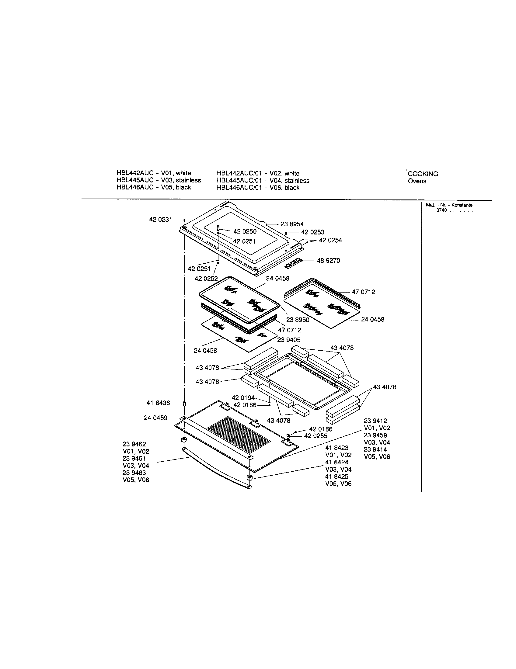 Bosch HBL446AUC door diagram
