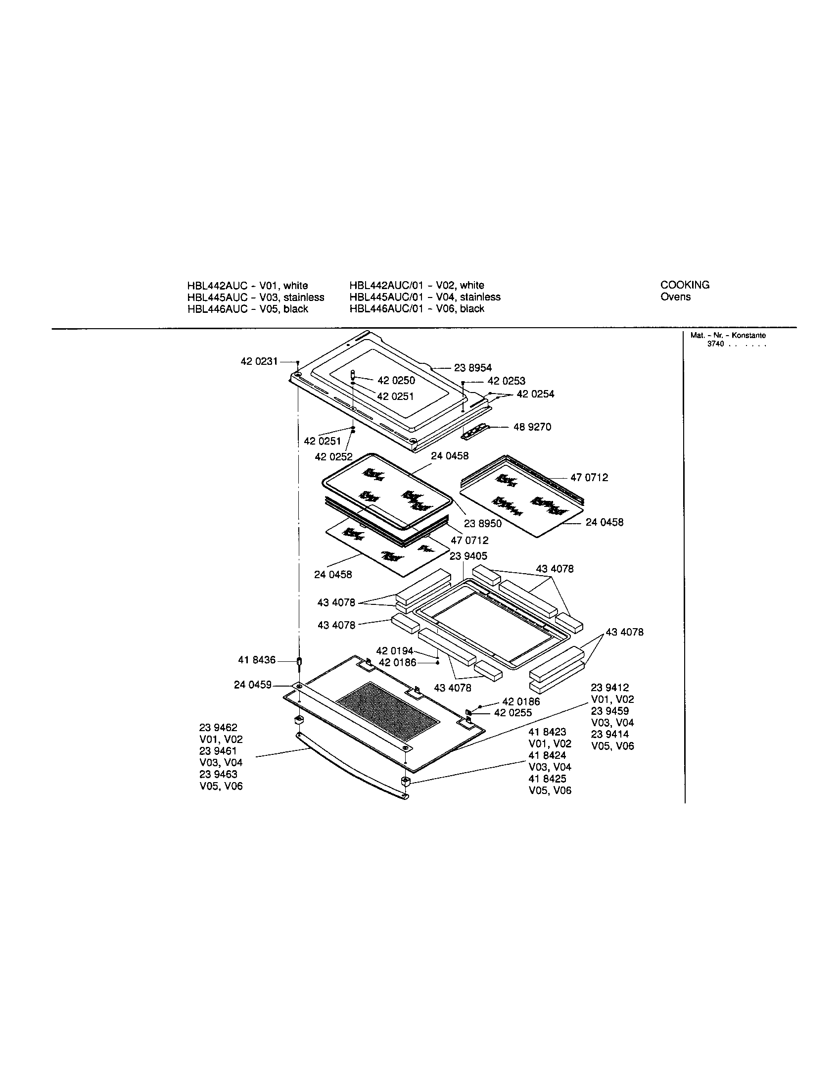 Bosch HBL445AUC door diagram
