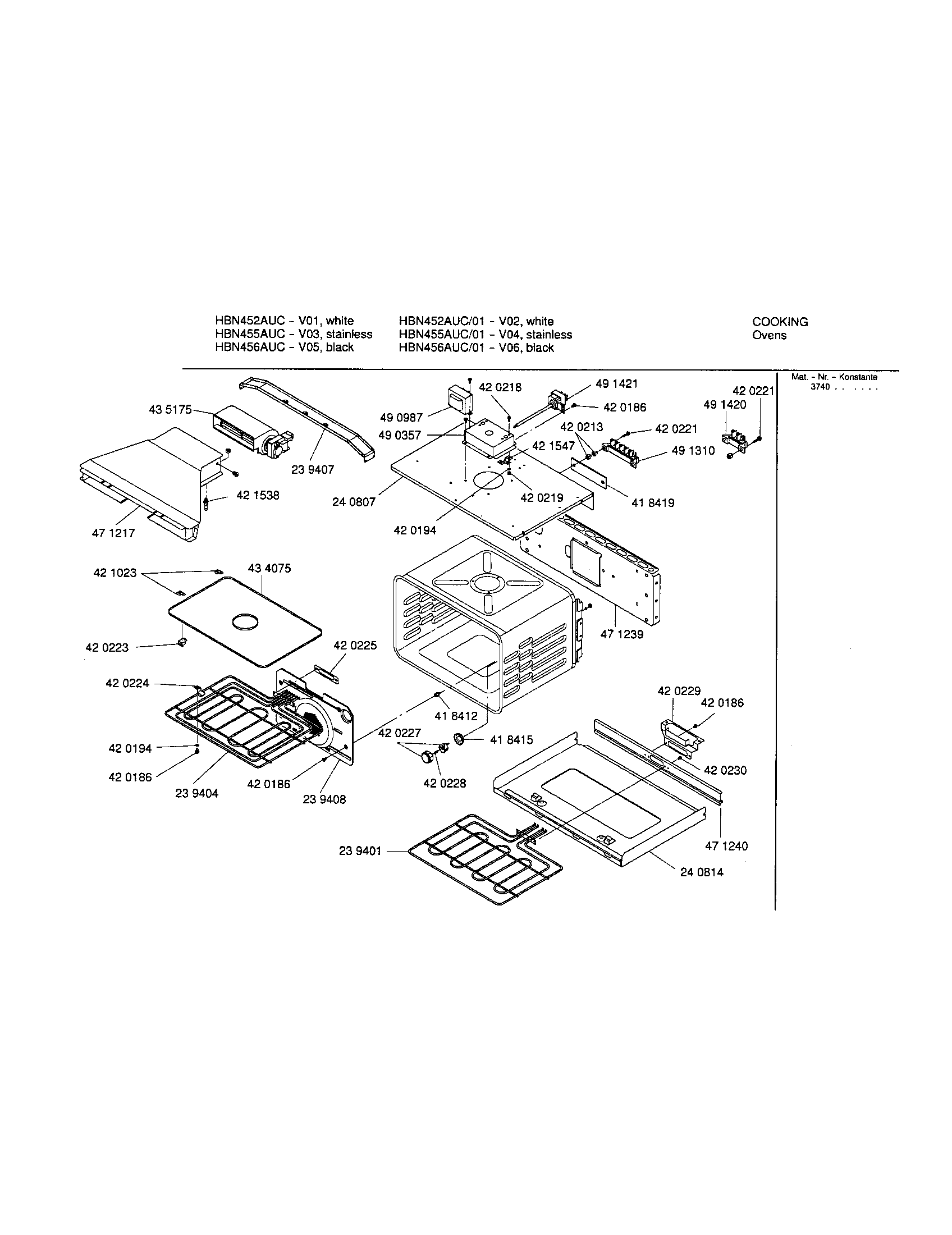 Bosch HBN456AUC lower cavity diagram