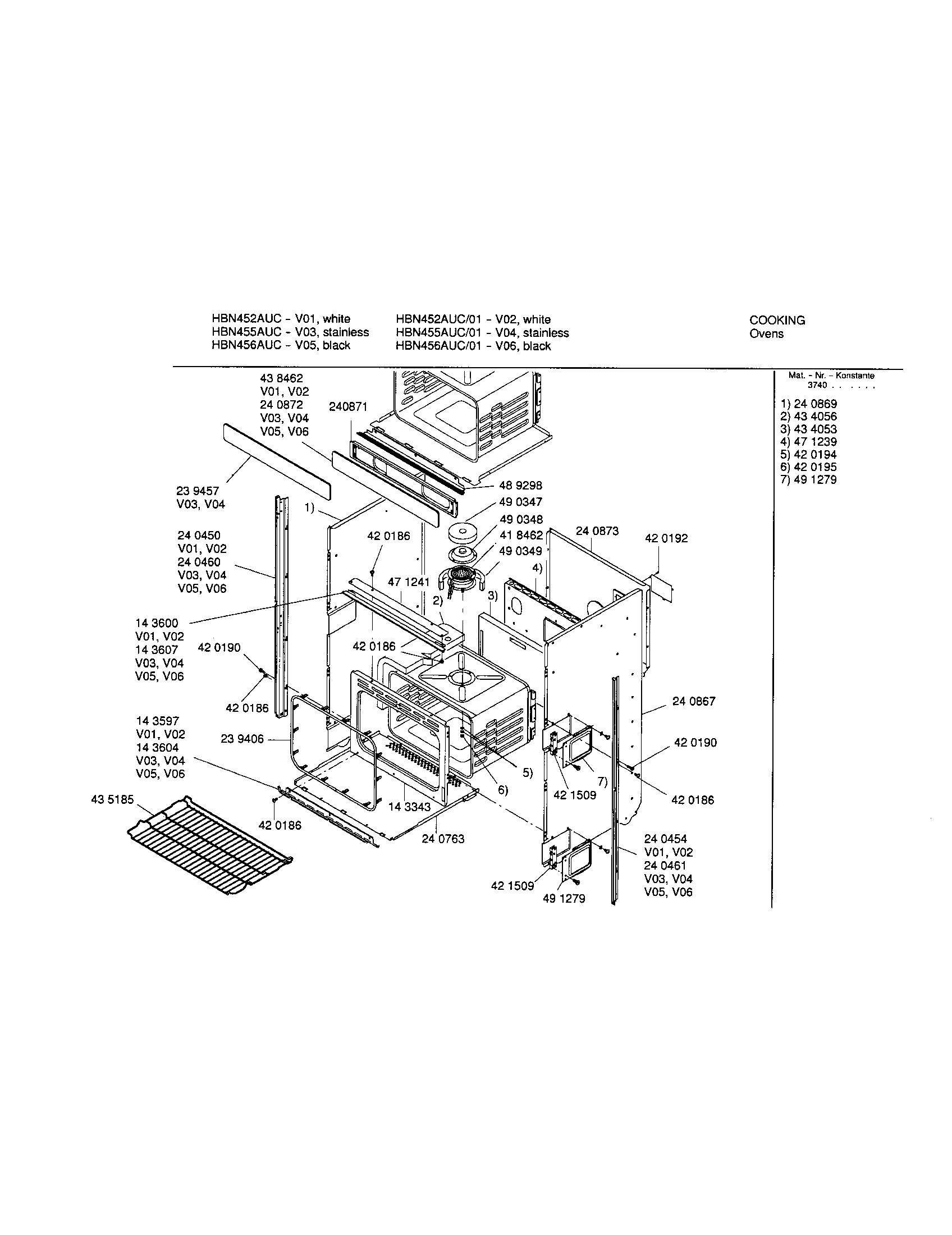 Bosch HBN456AUC lower body diagram
