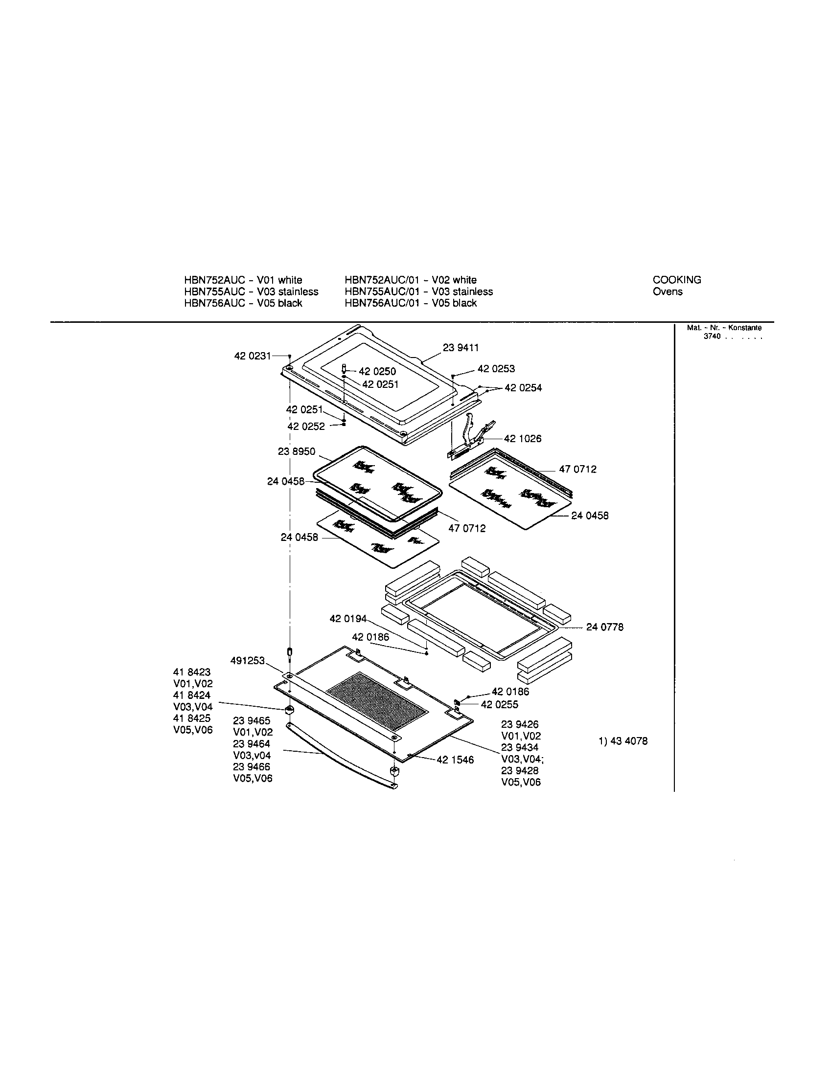 Bosch HBN755AUC lower door diagram