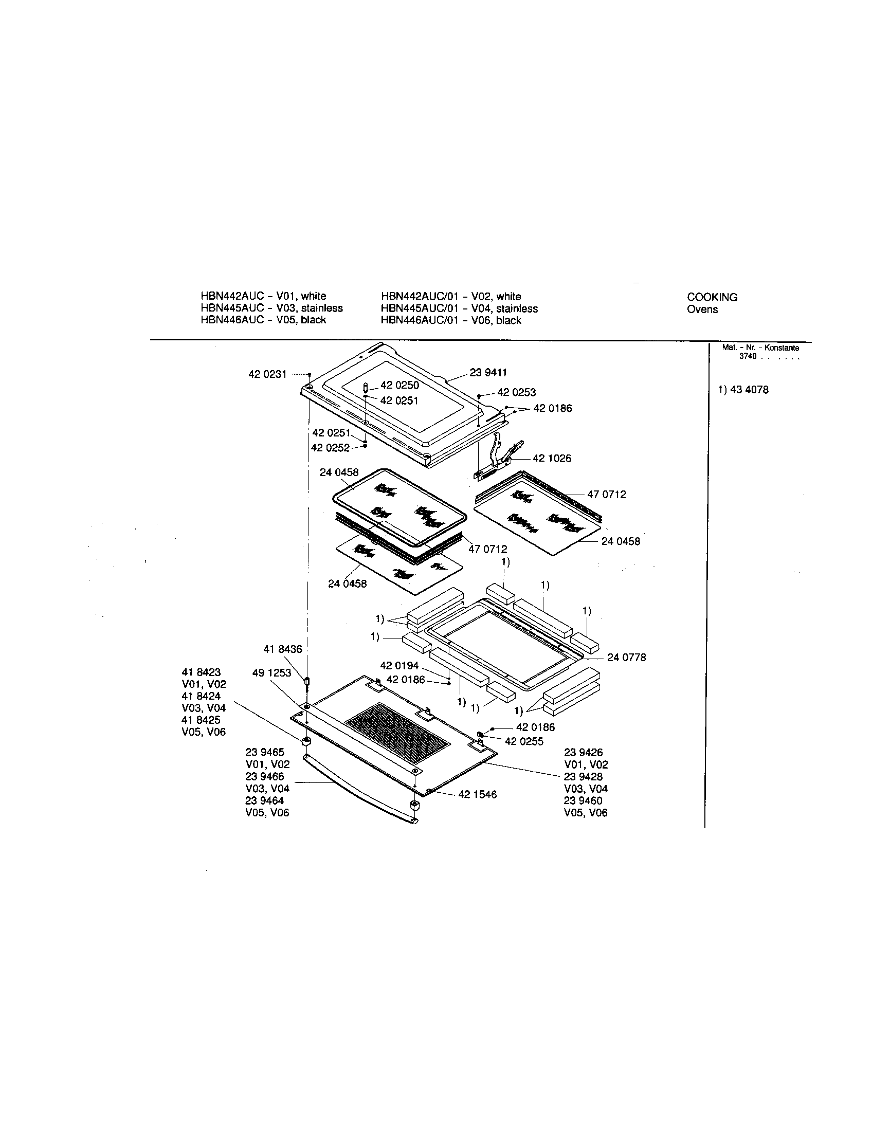 Bosch HBN442AUC door diagram