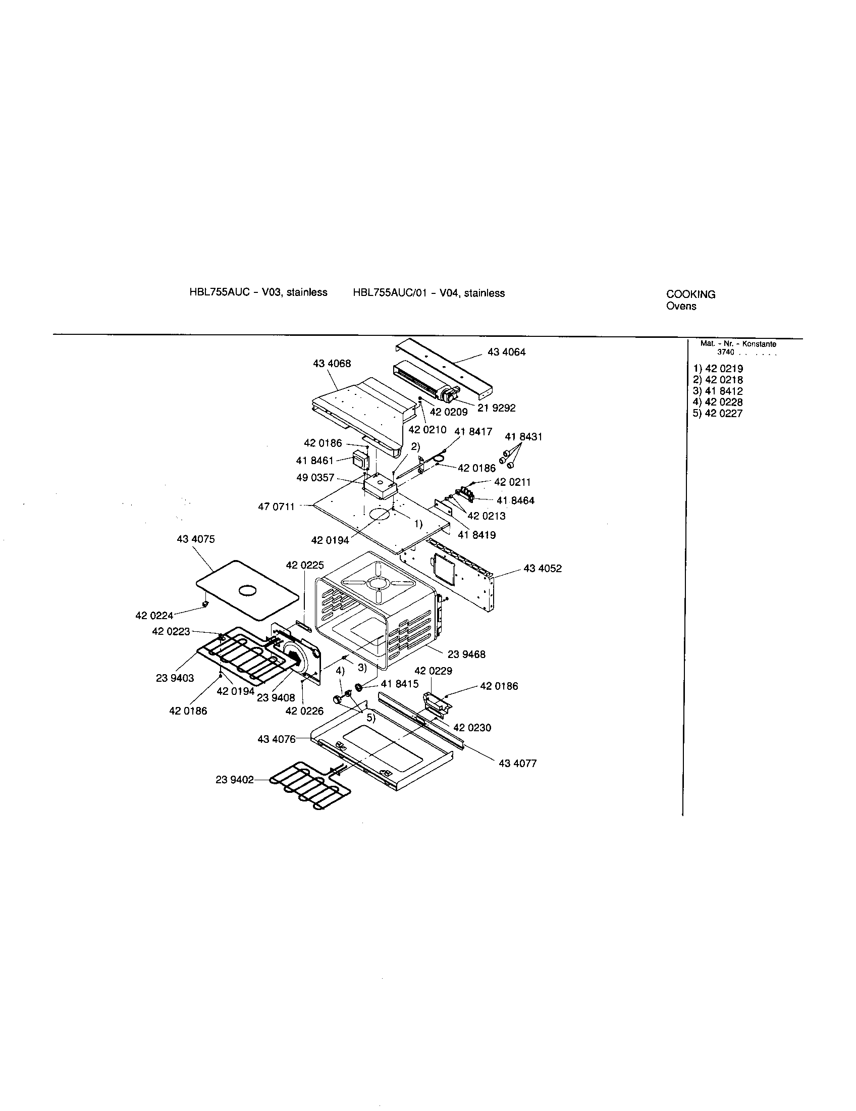 Bosch HBL755AUC/00 lower cavity diagram