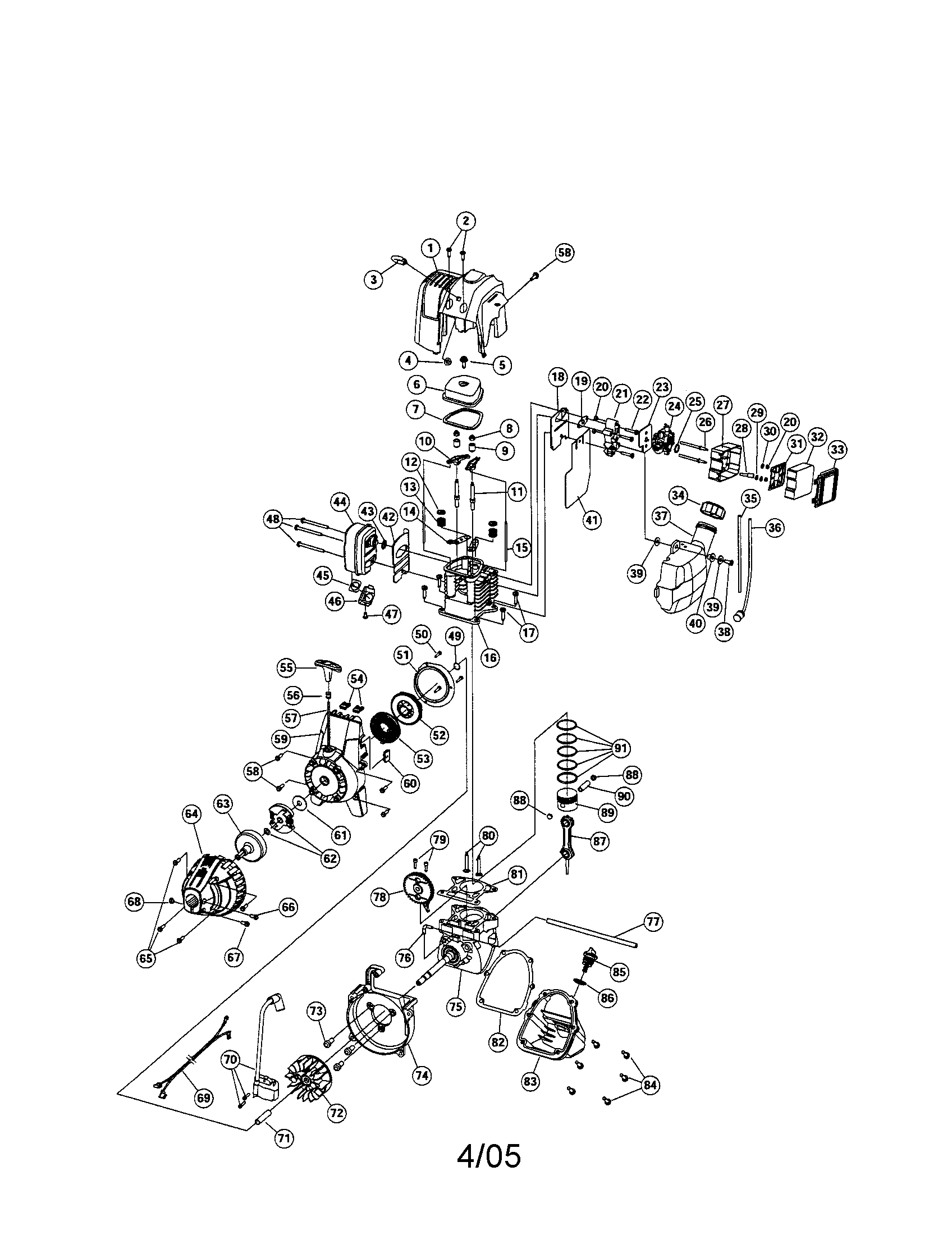 MTD 21AS144R799 engine parts diagram