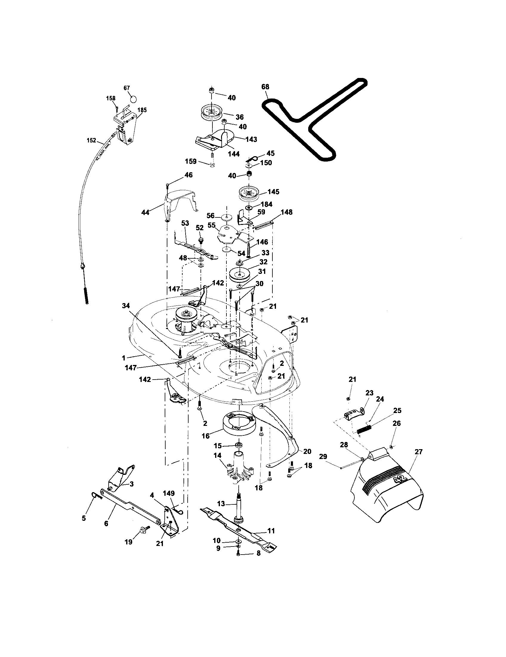 Murray 425014X92E mower deck diagram