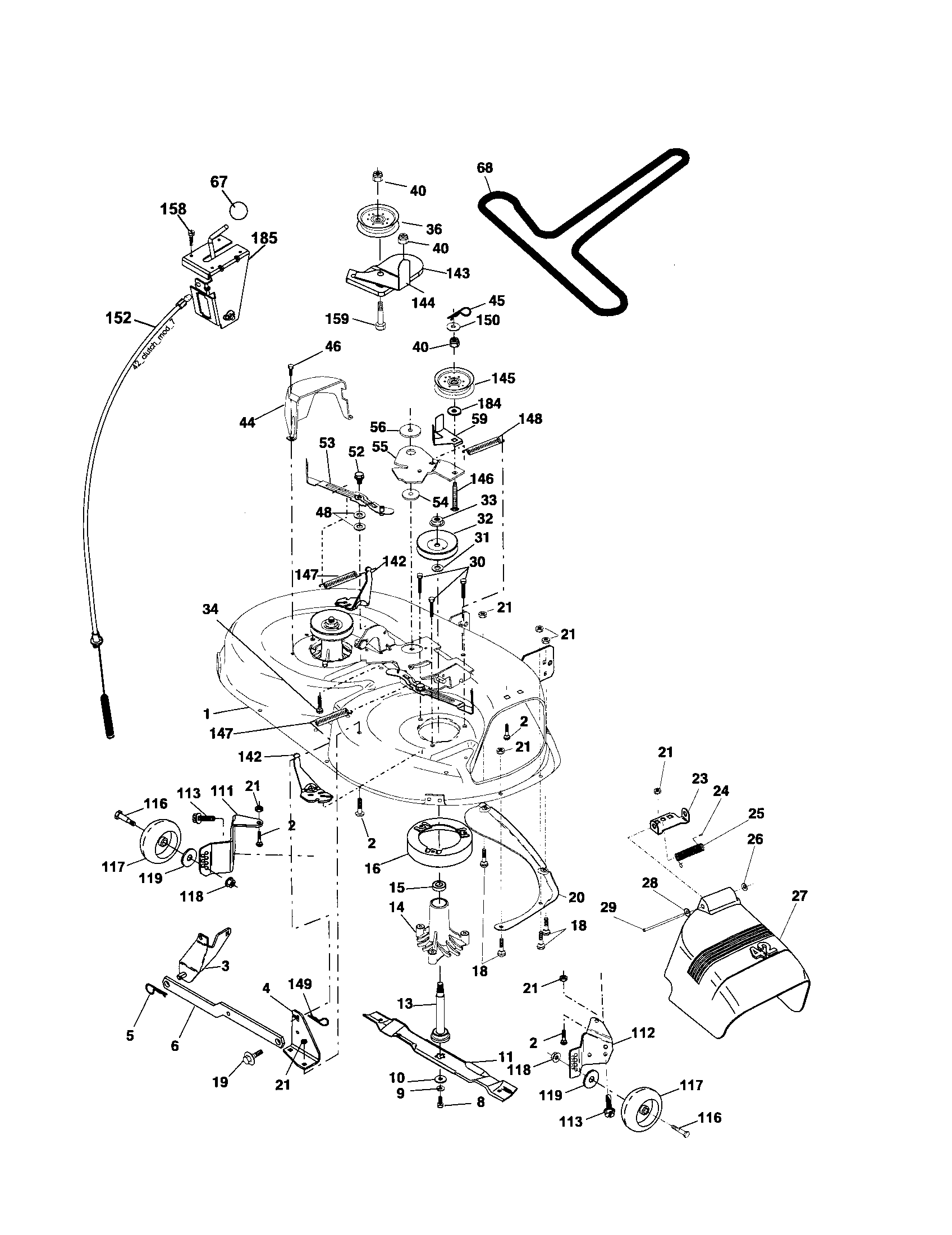 Ryobi 96016000401 mower deck diagram