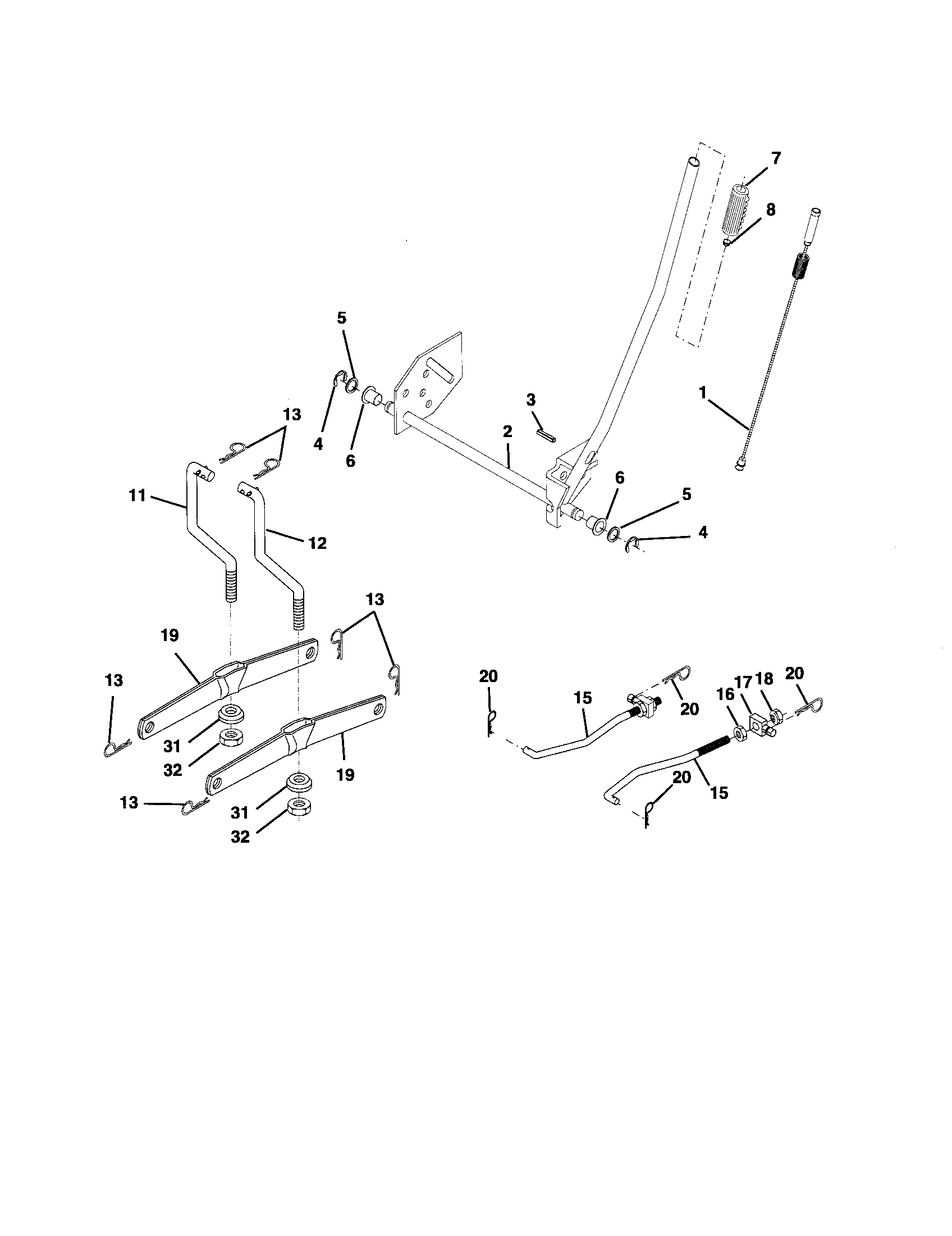 Ryobi 96016000401 mower lift diagram