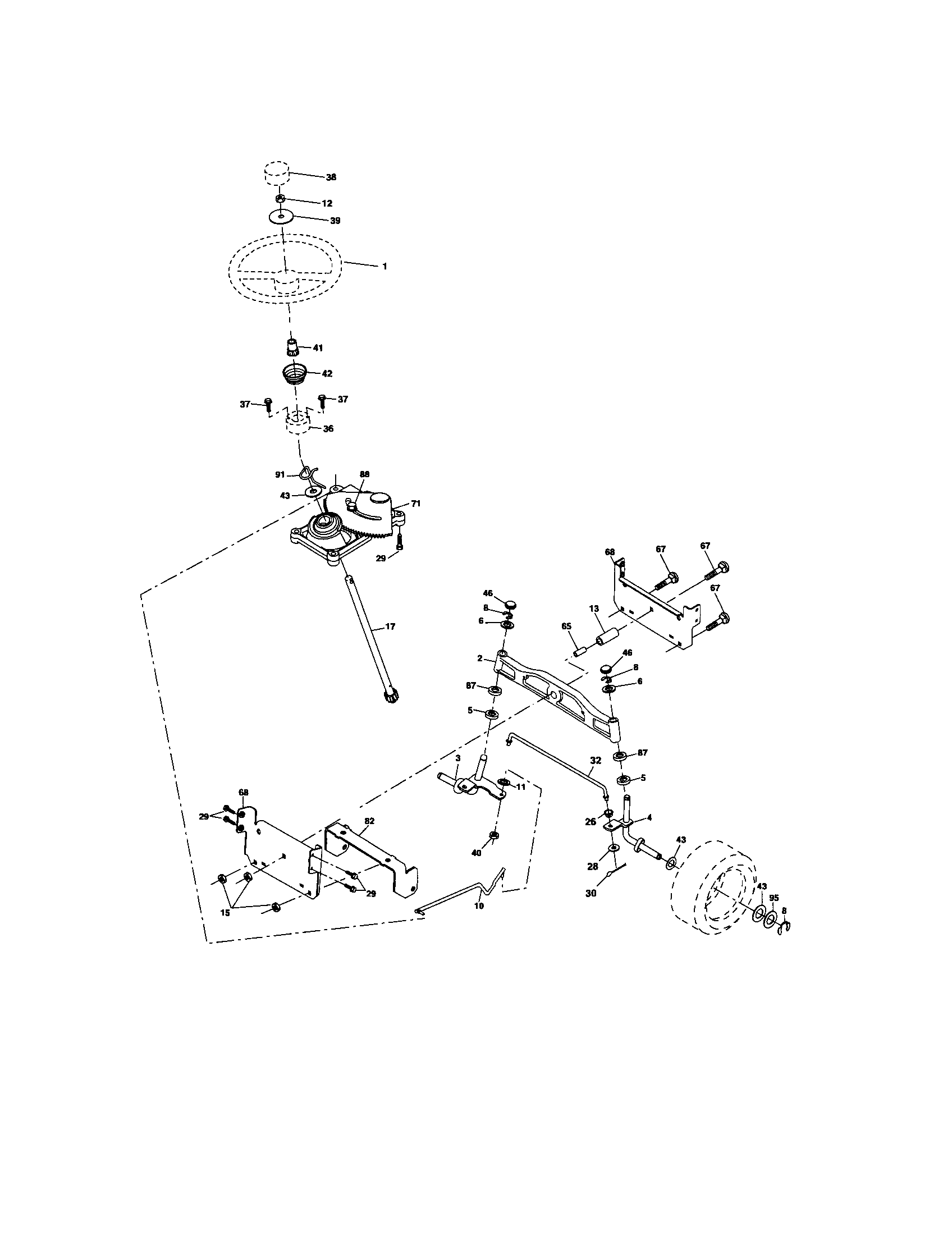 Craftsman 917275662 steering assembly diagram