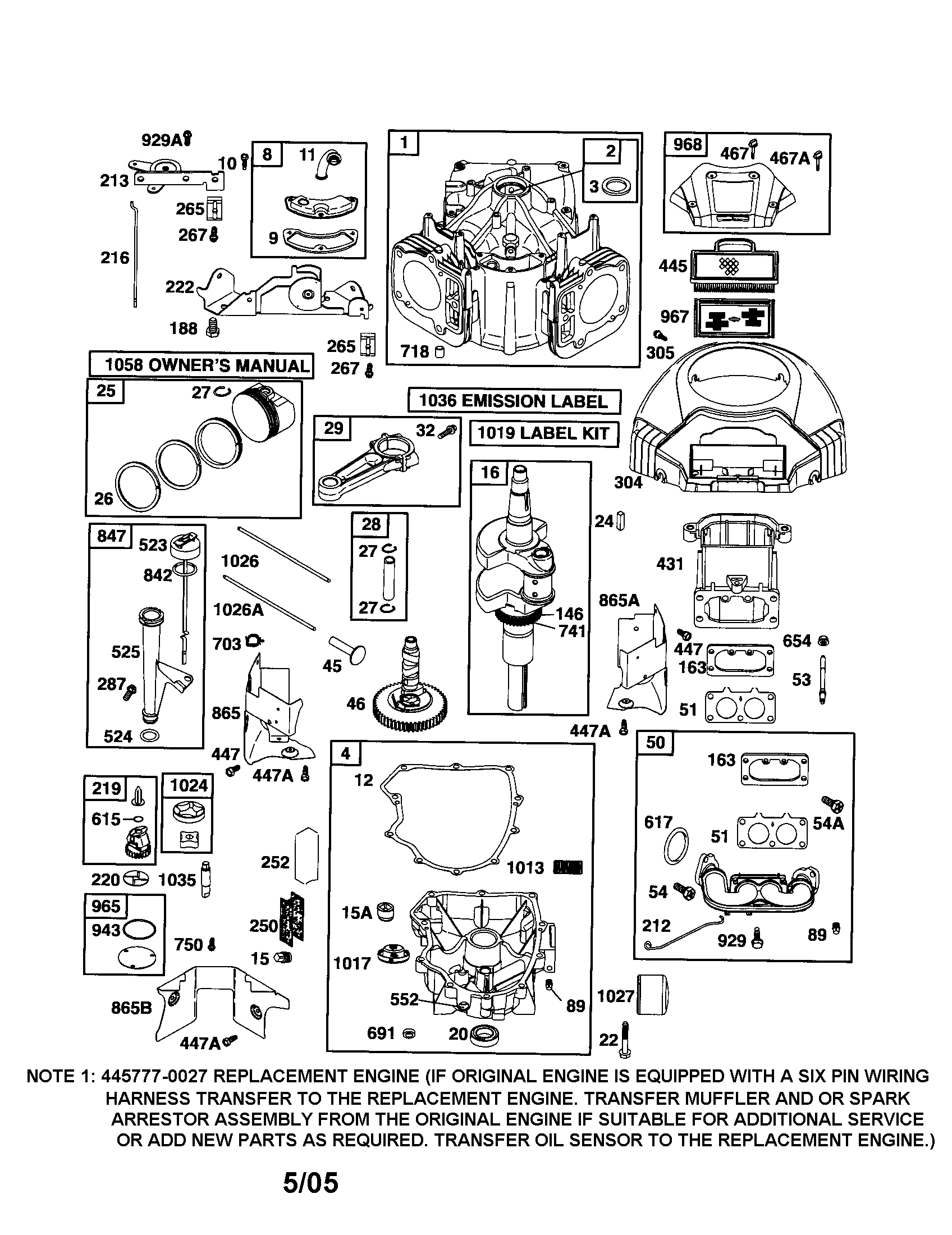 Craftsman 917276681 cylinder/crankshaft/housing-blower diagram