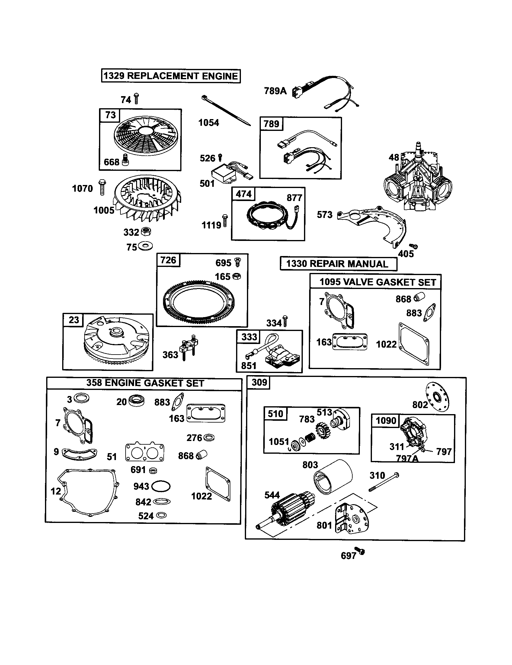 Craftsman 917276681 short block/motor-starter diagram