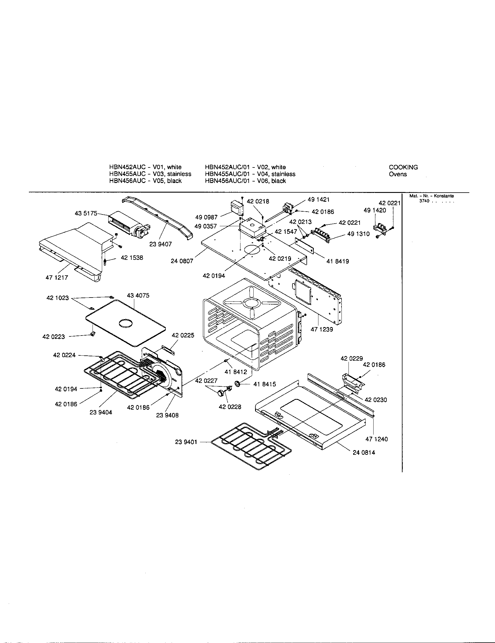 Bosch HBN455AUC lower cavity diagram