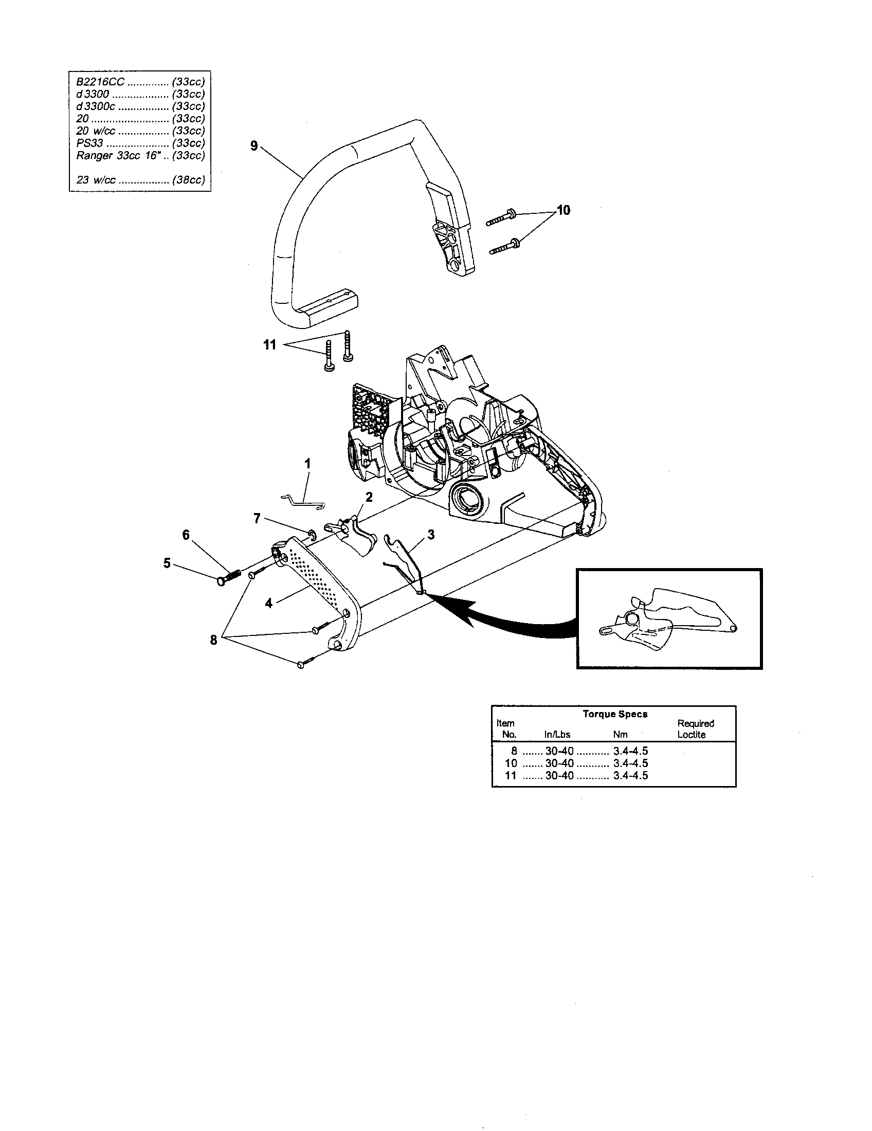 Homelite UT10901A handles diagram