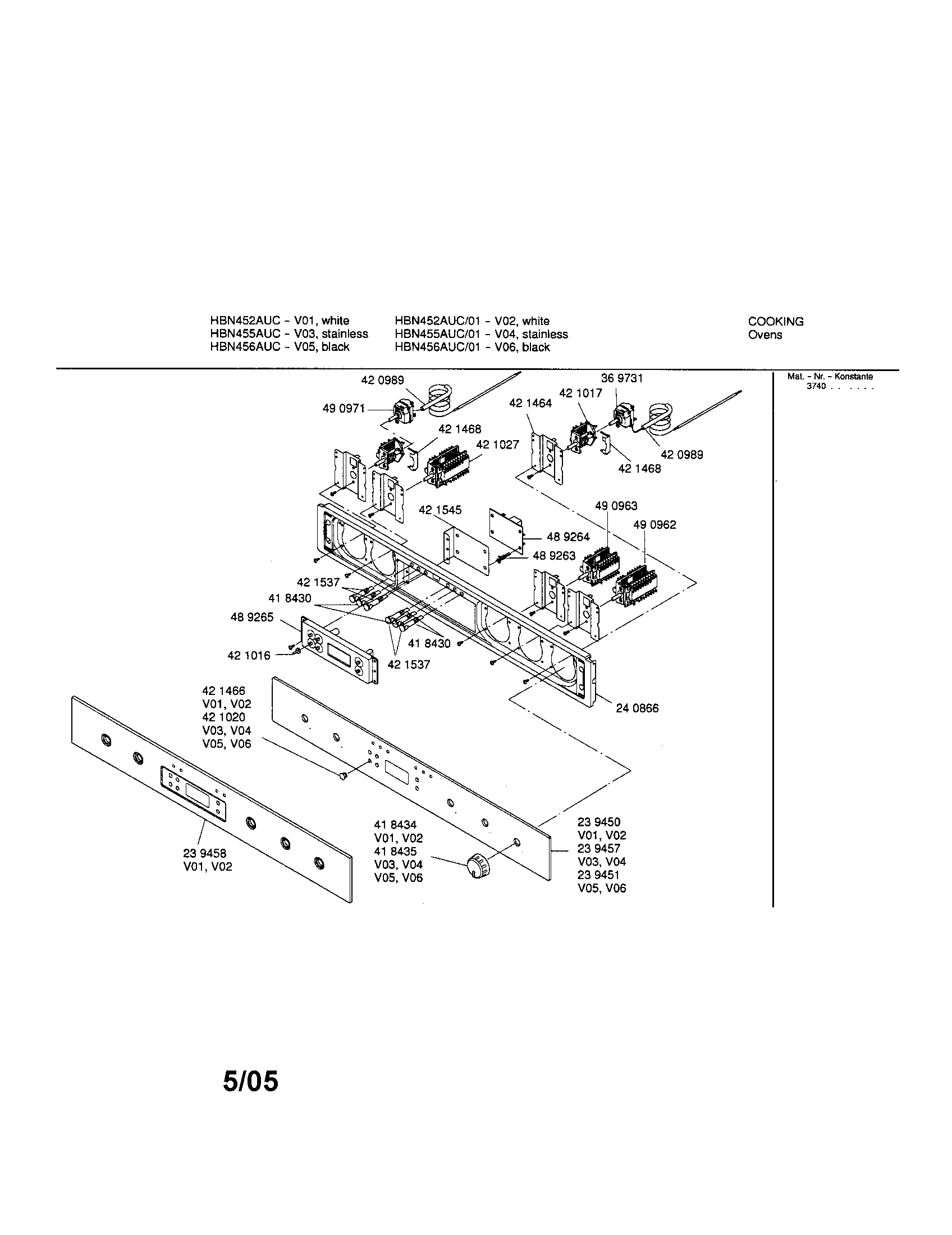 Bosch HBN452AUC control panel diagram