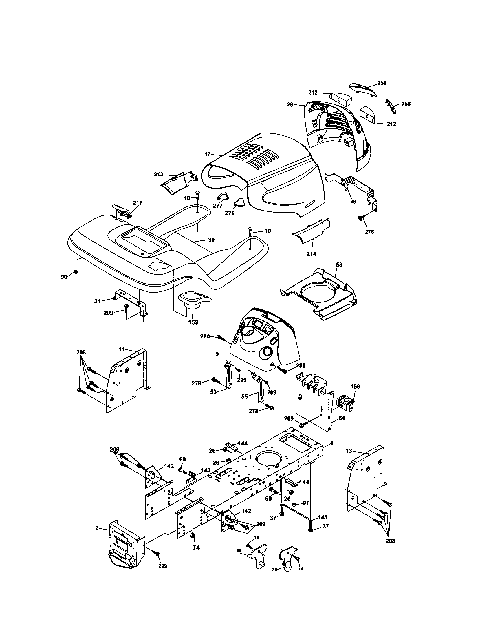 Husqvarna YTH2448 chassis diagram