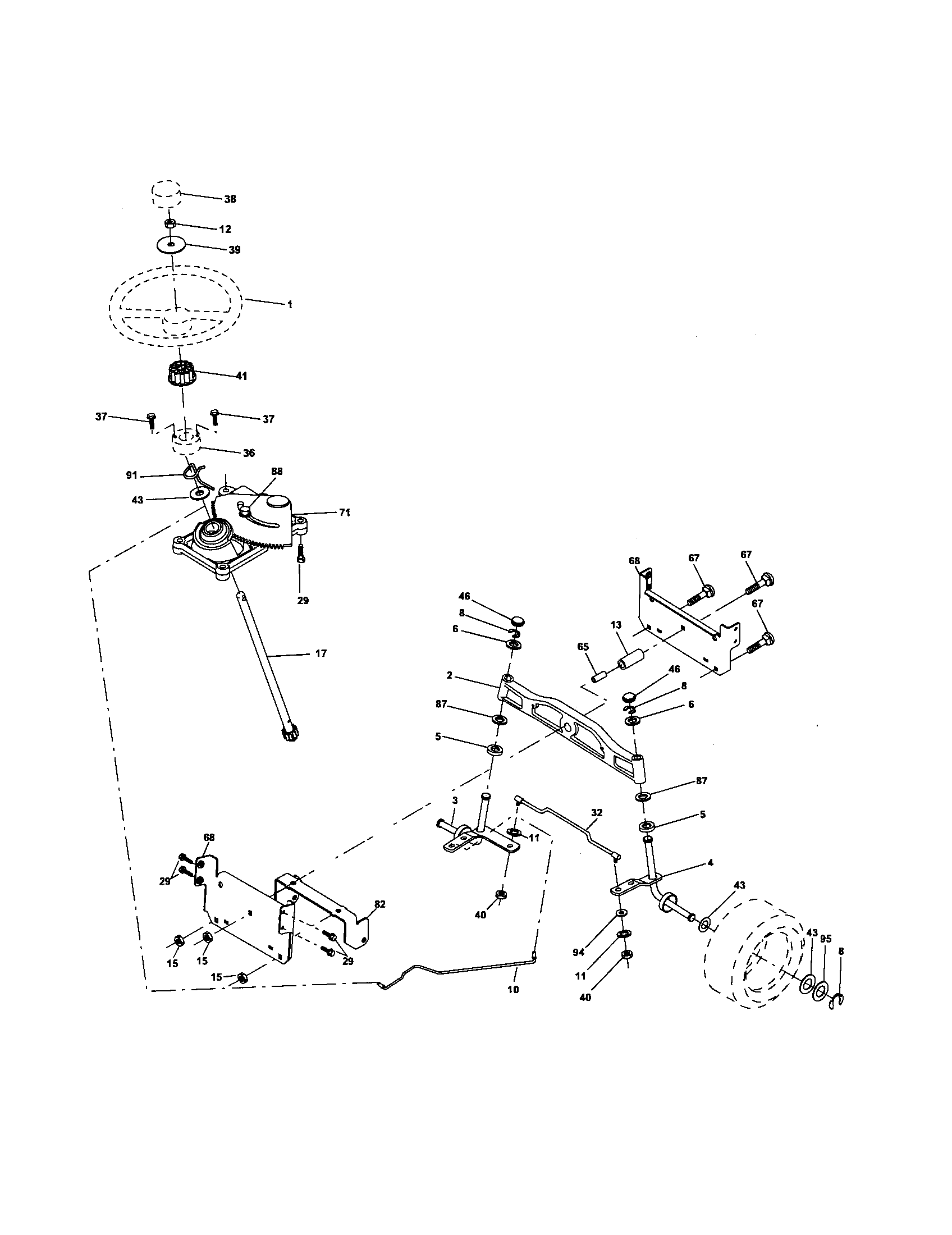 Husqvarna YTH2448 steering assembly diagram