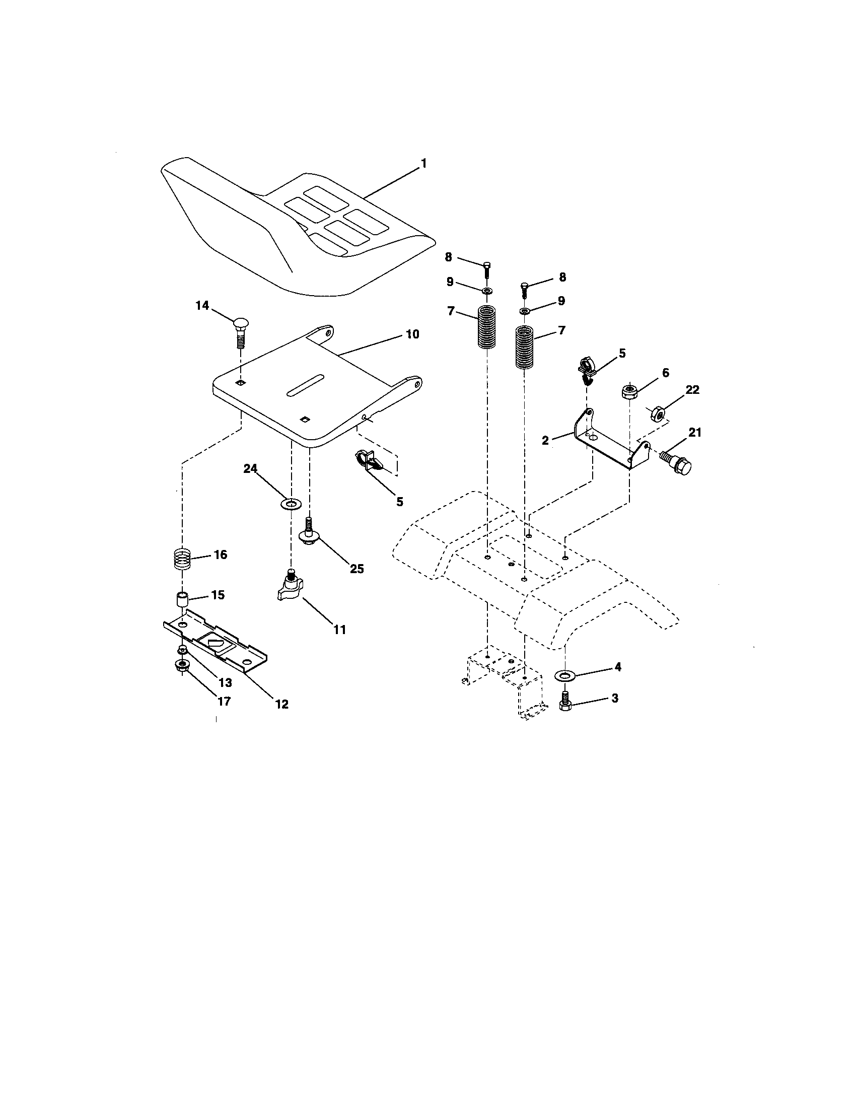 Husqvarna YTH2448 seat diagram