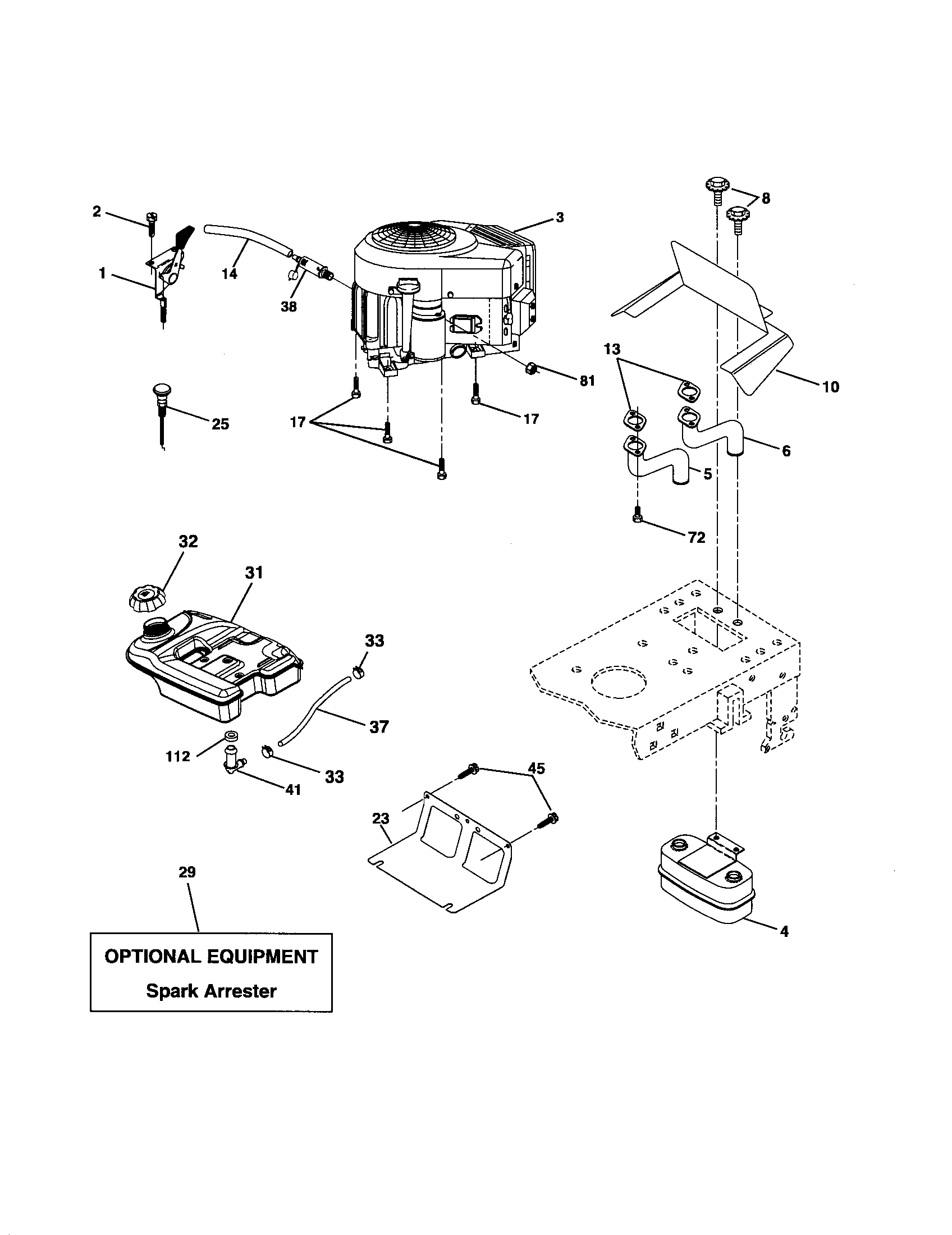 Husqvarna YTH2448 engine diagram