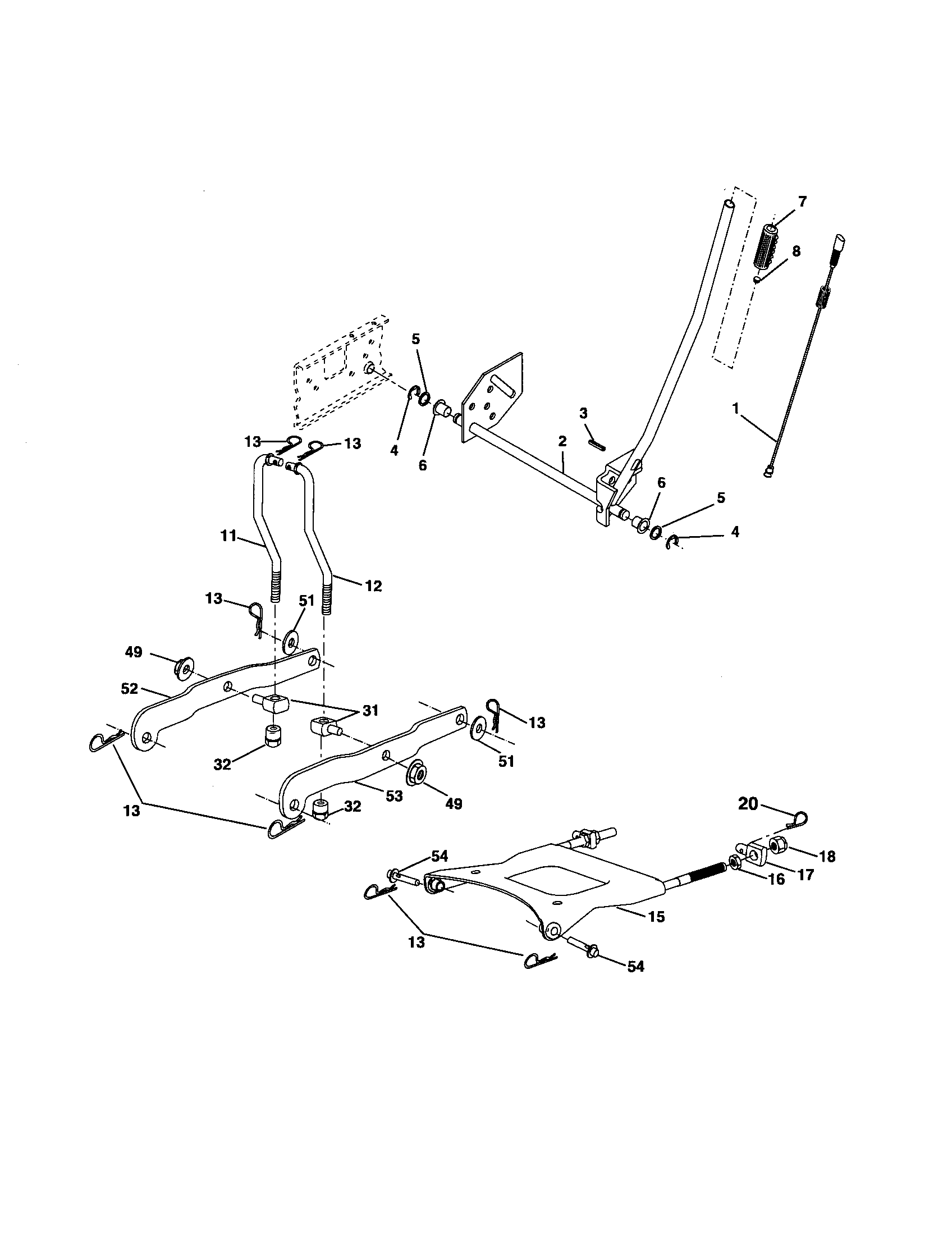 Husqvarna YTH2448 mower lift diagram