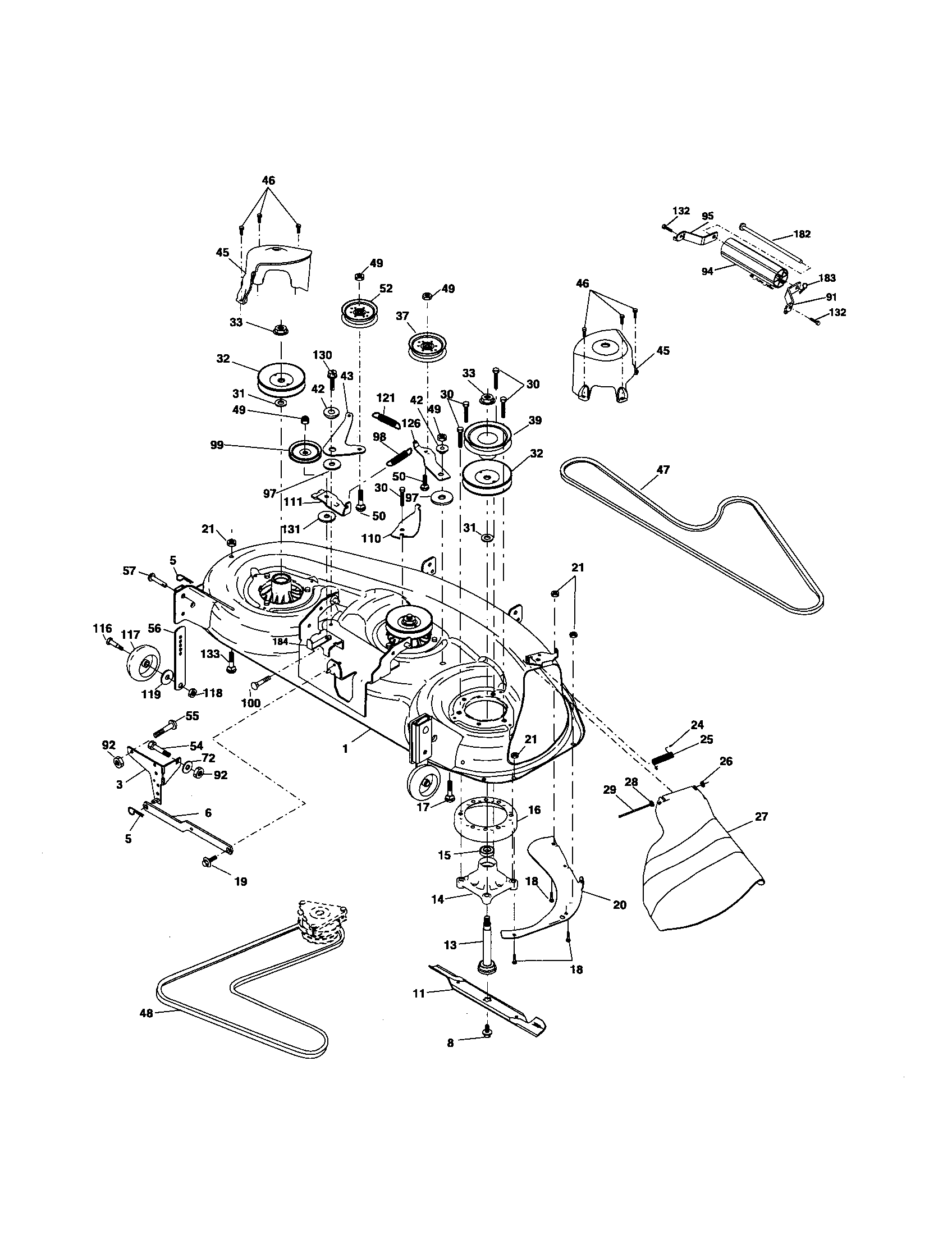 Husqvarna YTH2448 mower deck diagram