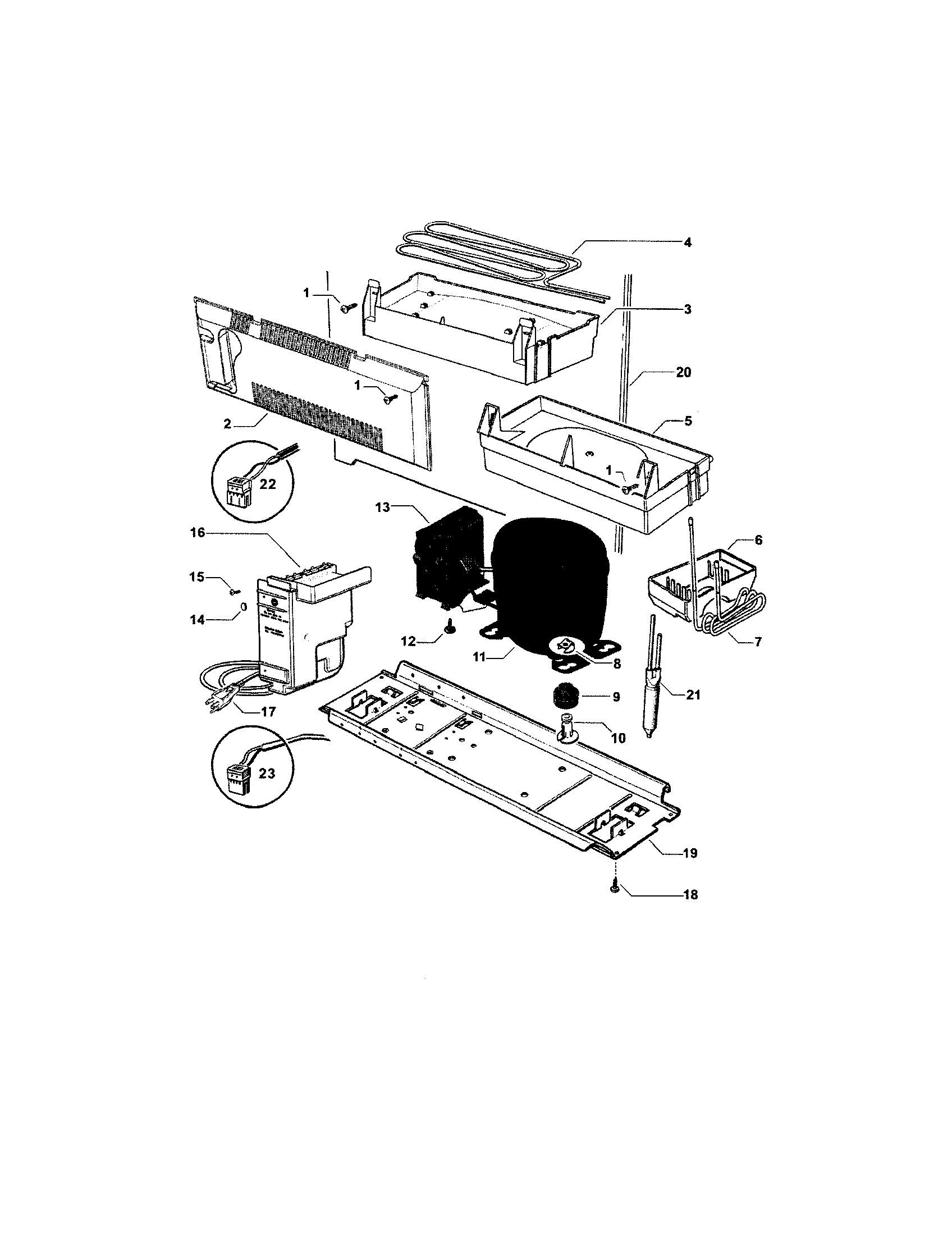 Fisher & Paykel E522 compressor and power module diagram