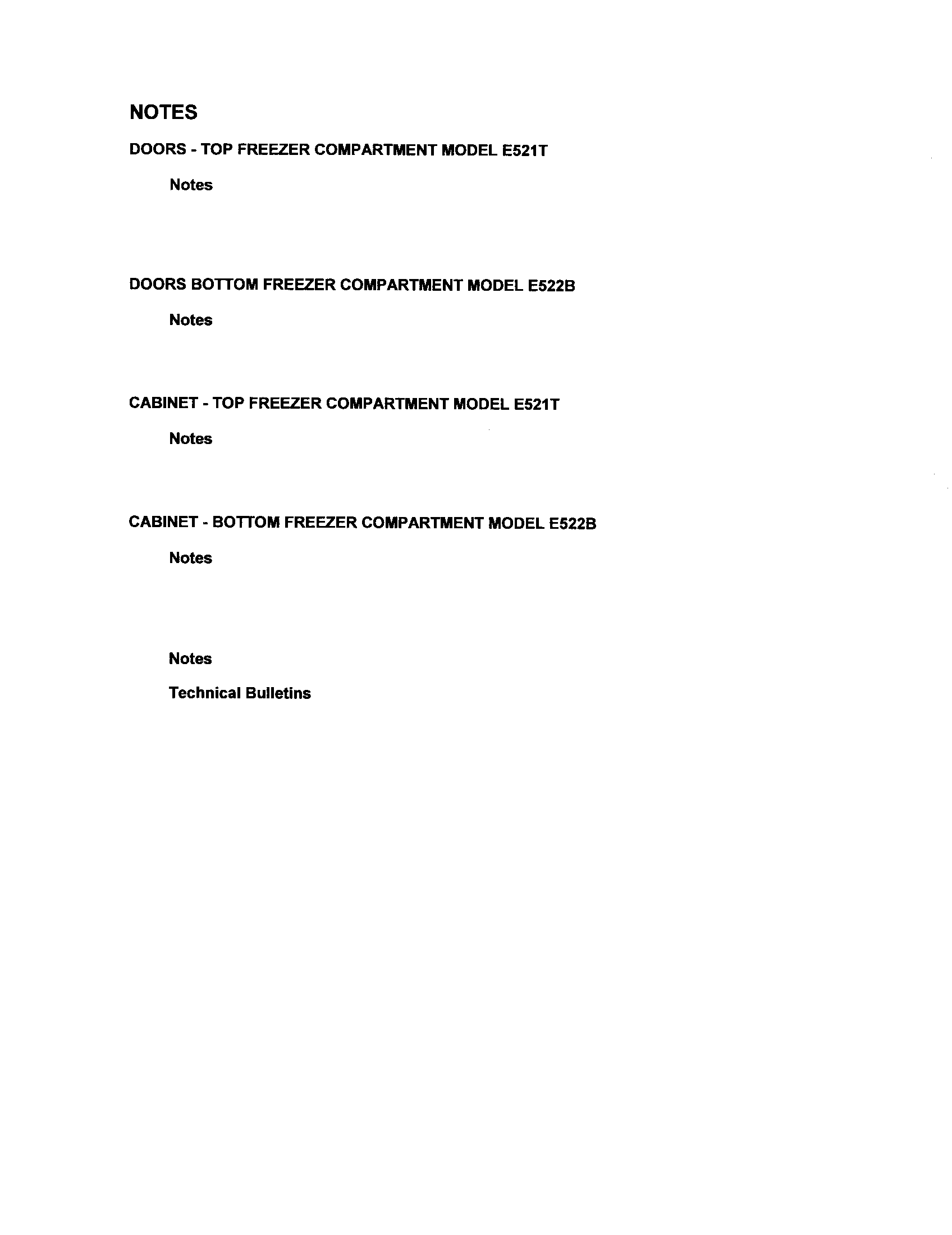 Fisher & Paykel E522 notes diagram