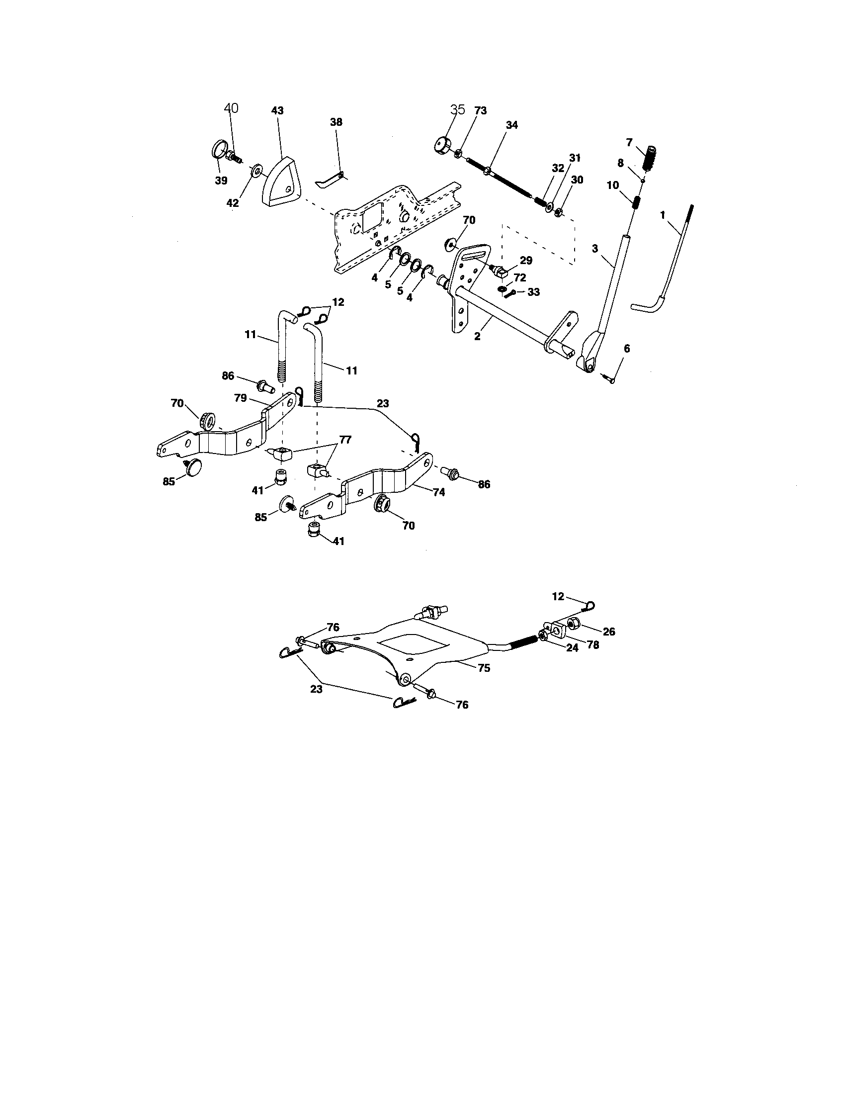 Craftsman 917276102 lift assembly diagram