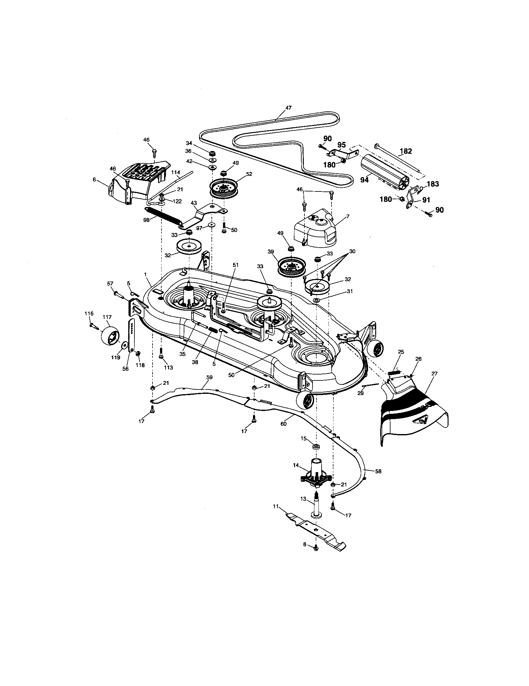 Craftsman 917276102 mower deck diagram