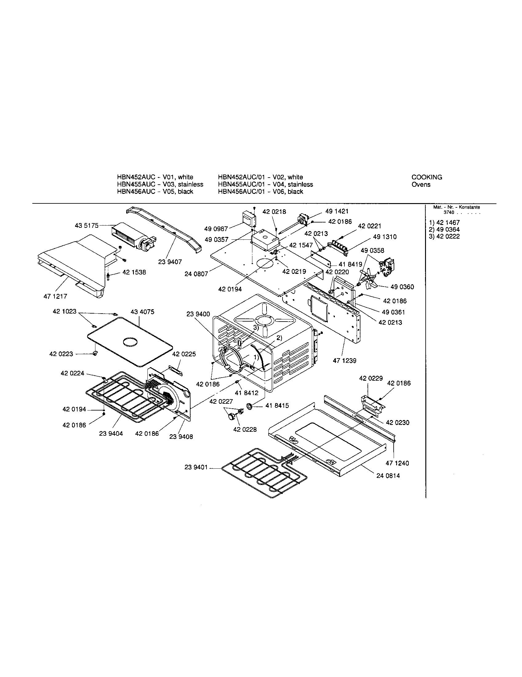 Bosch HBN452AUC/01 upper cavity diagram