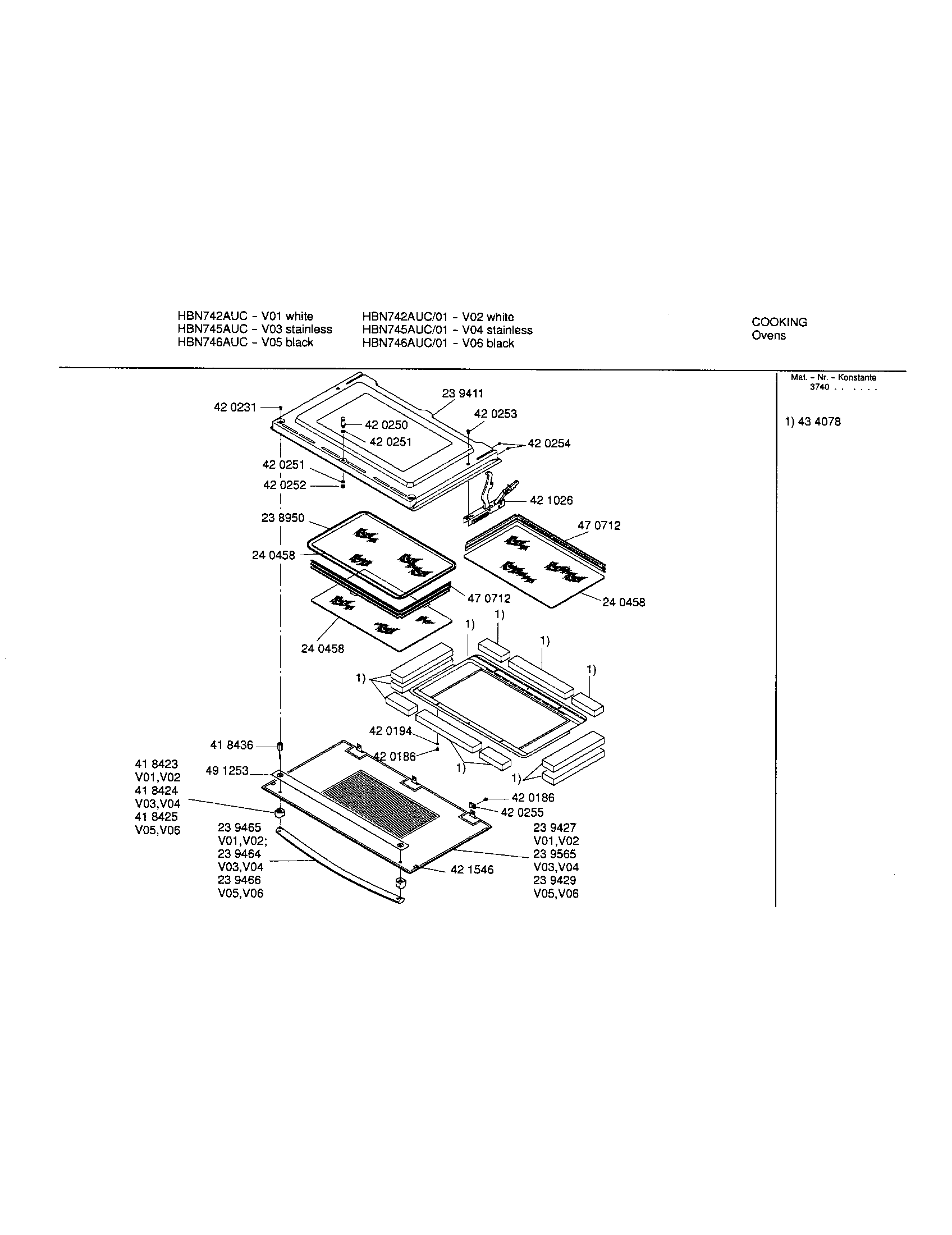 Bosch HBN742AUC/01 door diagram