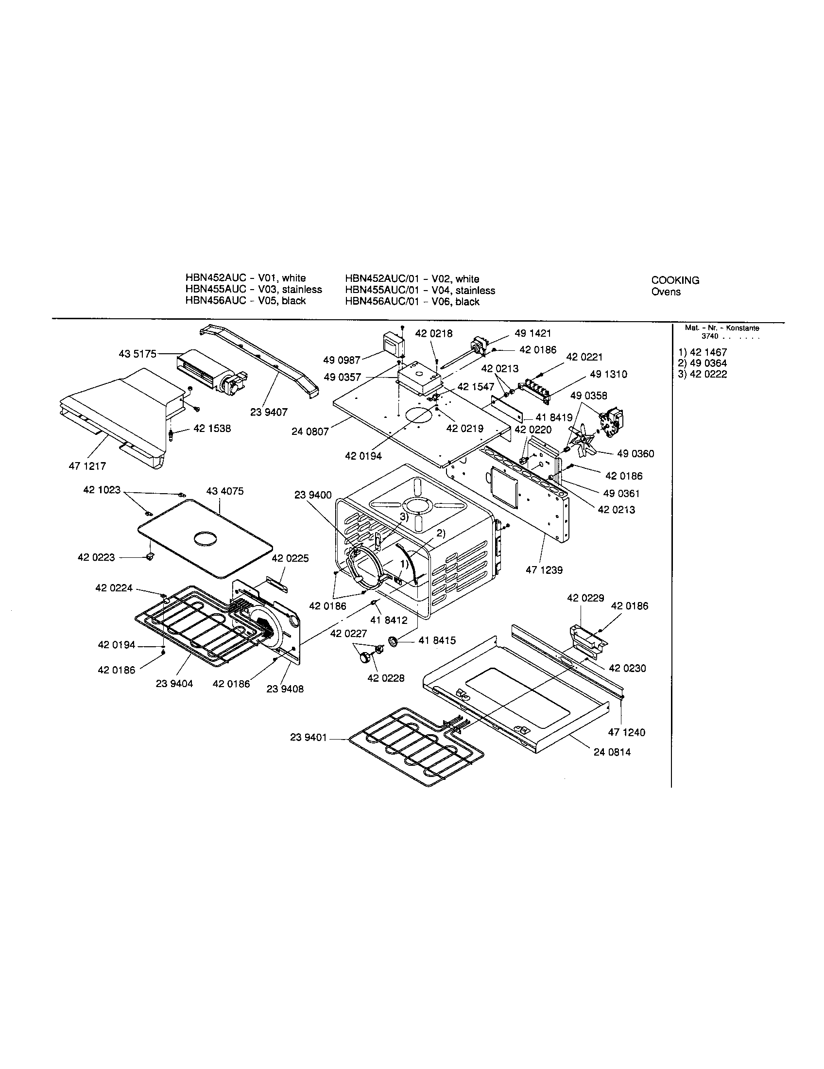 Bosch HBN456AUC/01 upper cavity diagram