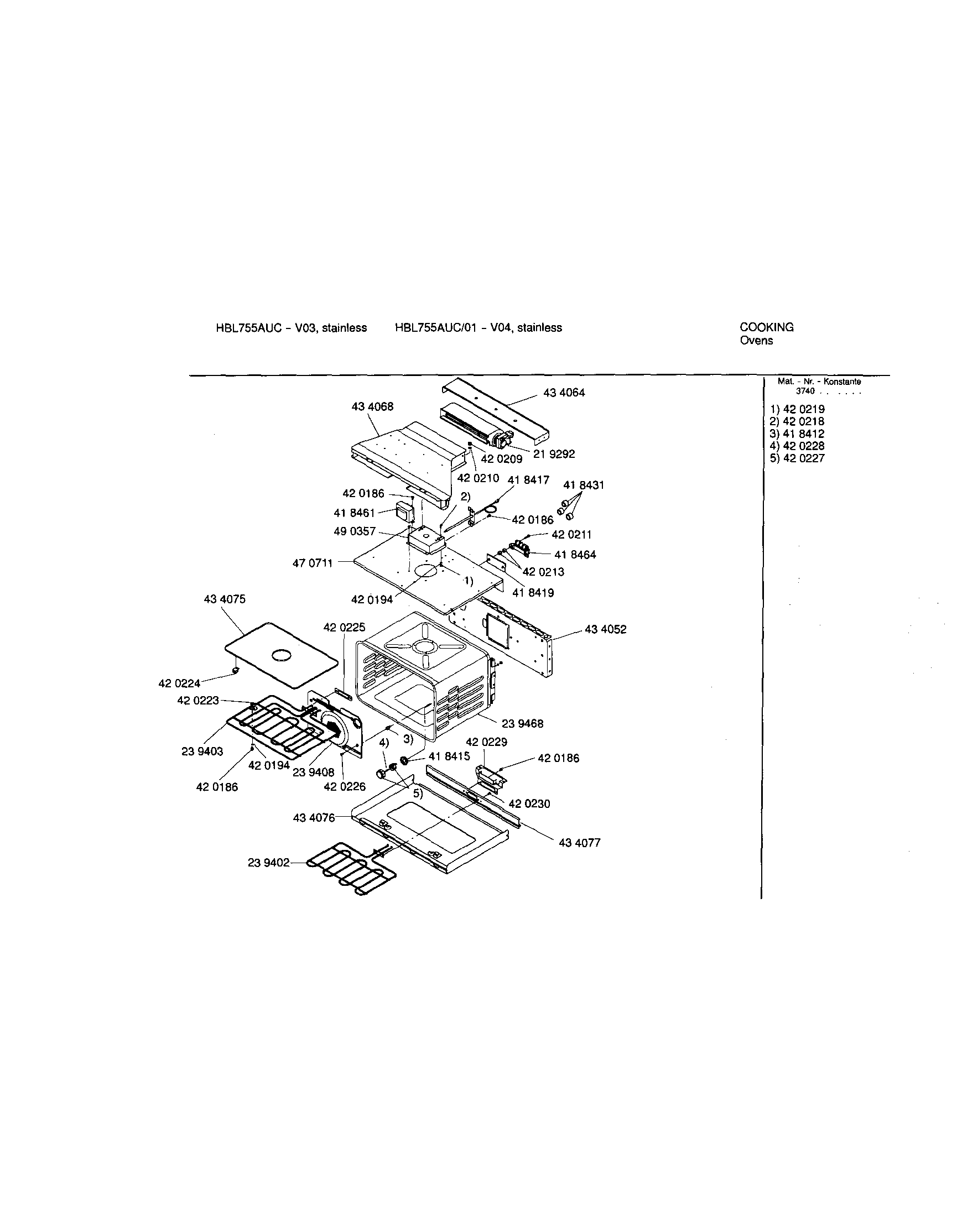 Bosch HBL755AUC/01 lower cavity diagram