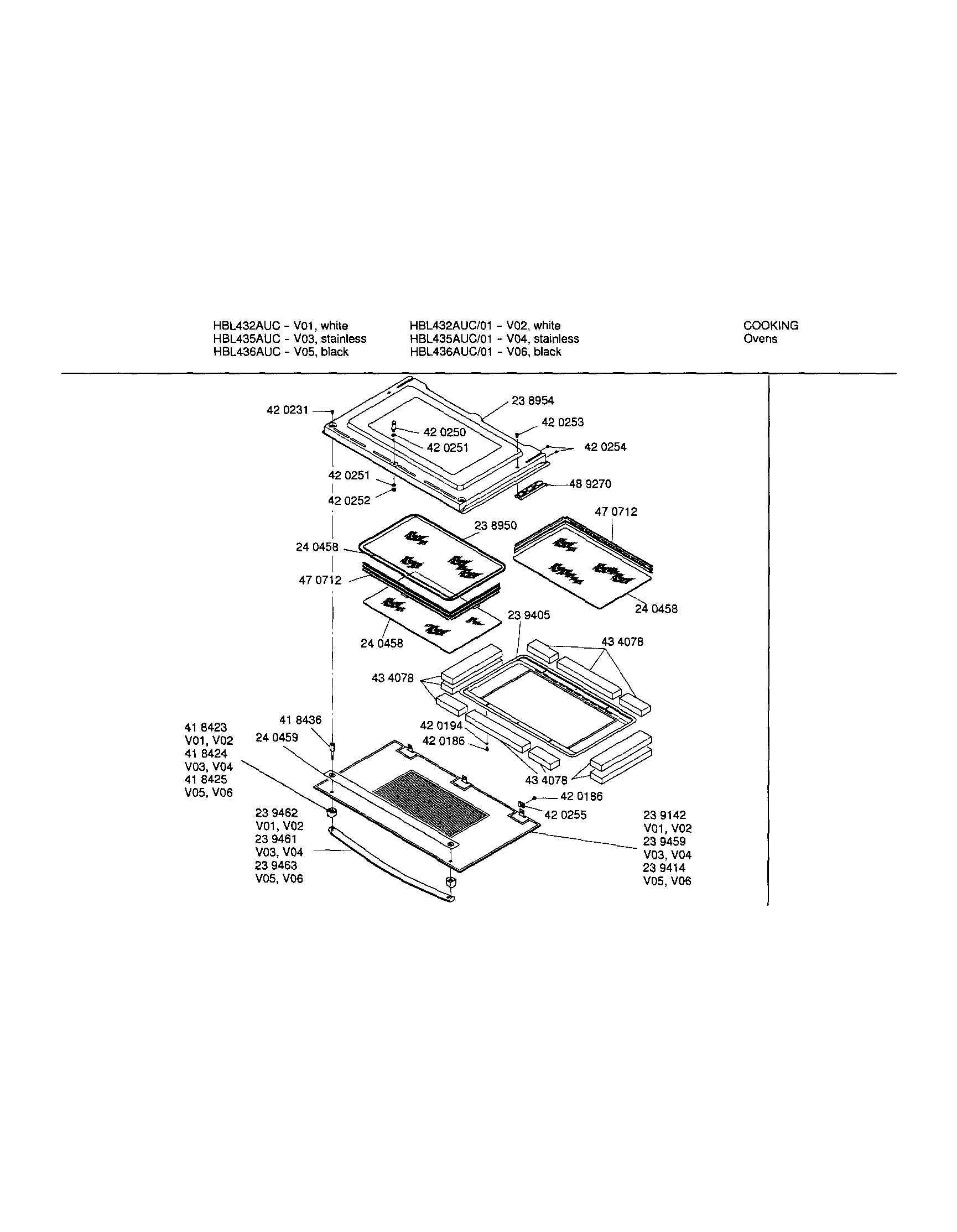 Bosch HBL436AUC/01 door diagram