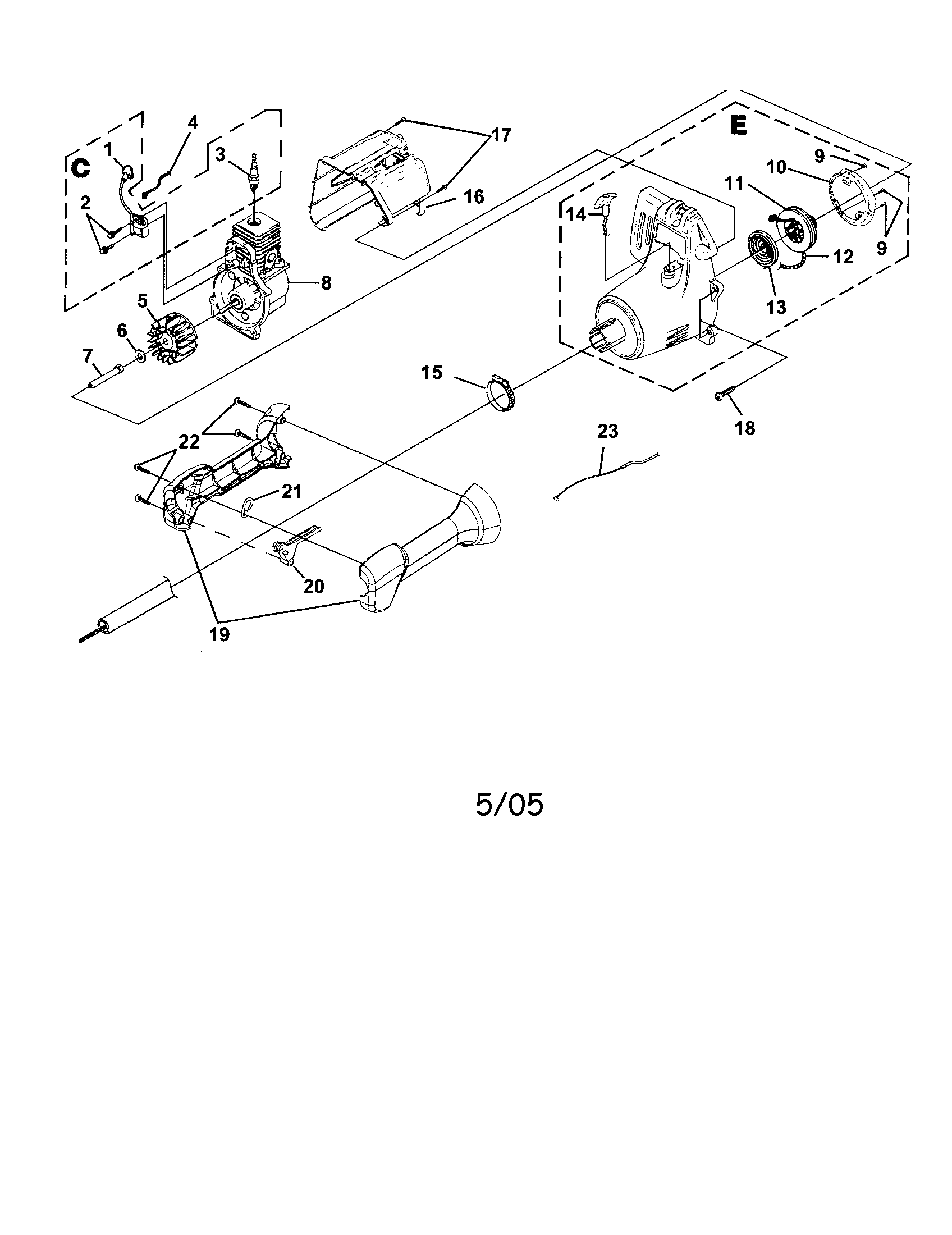 Homelite UT-20691-R ignition-rotor-starter diagram