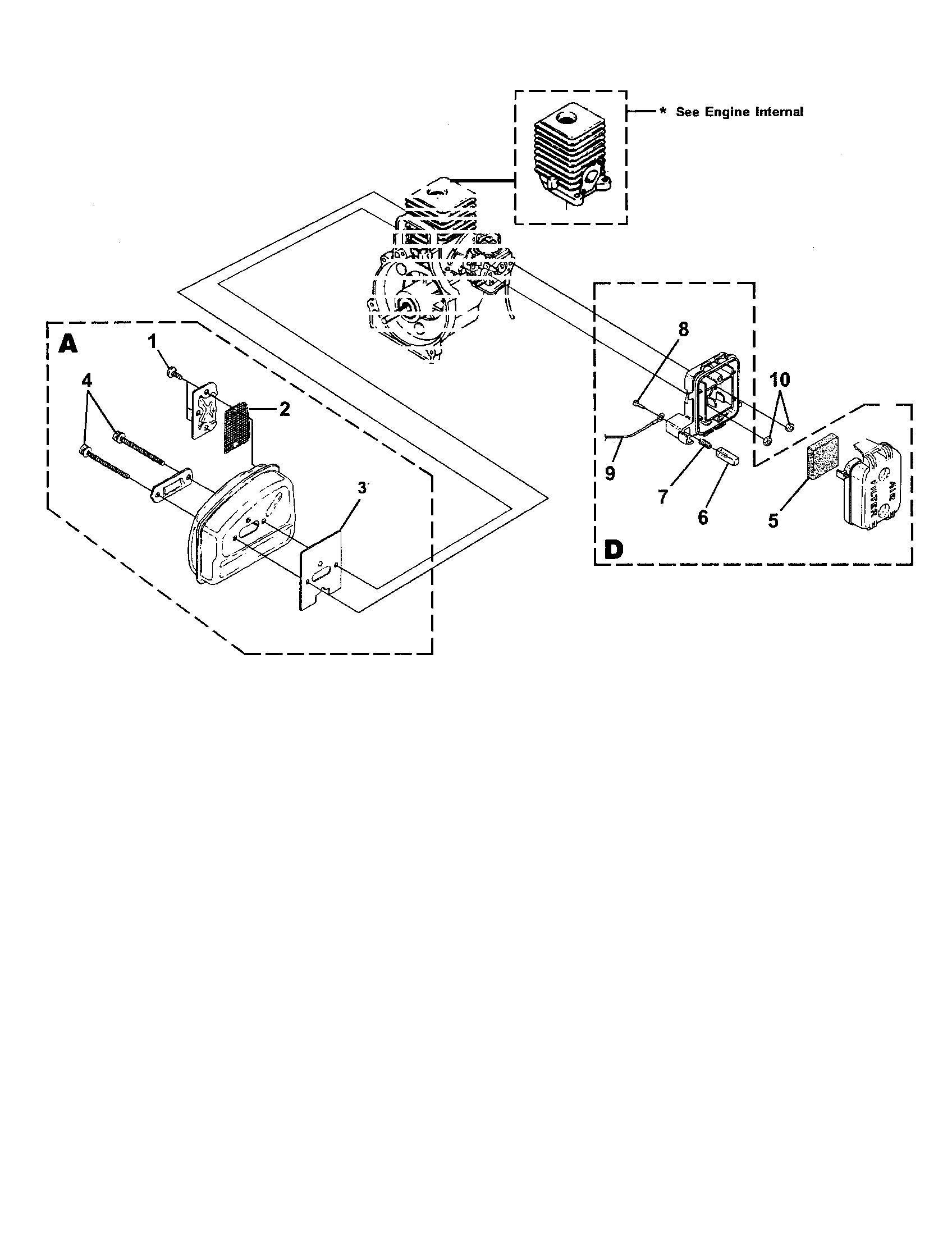 Homelite UT-20691-R muffler/air cleaner diagram