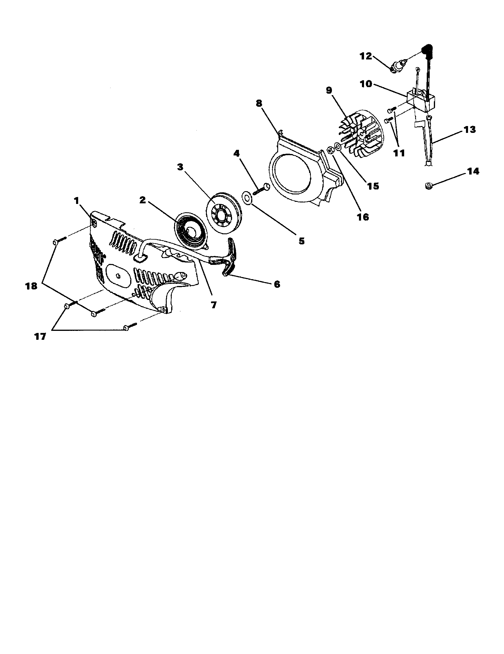 Homelite UT-10901 starter/ignition diagram