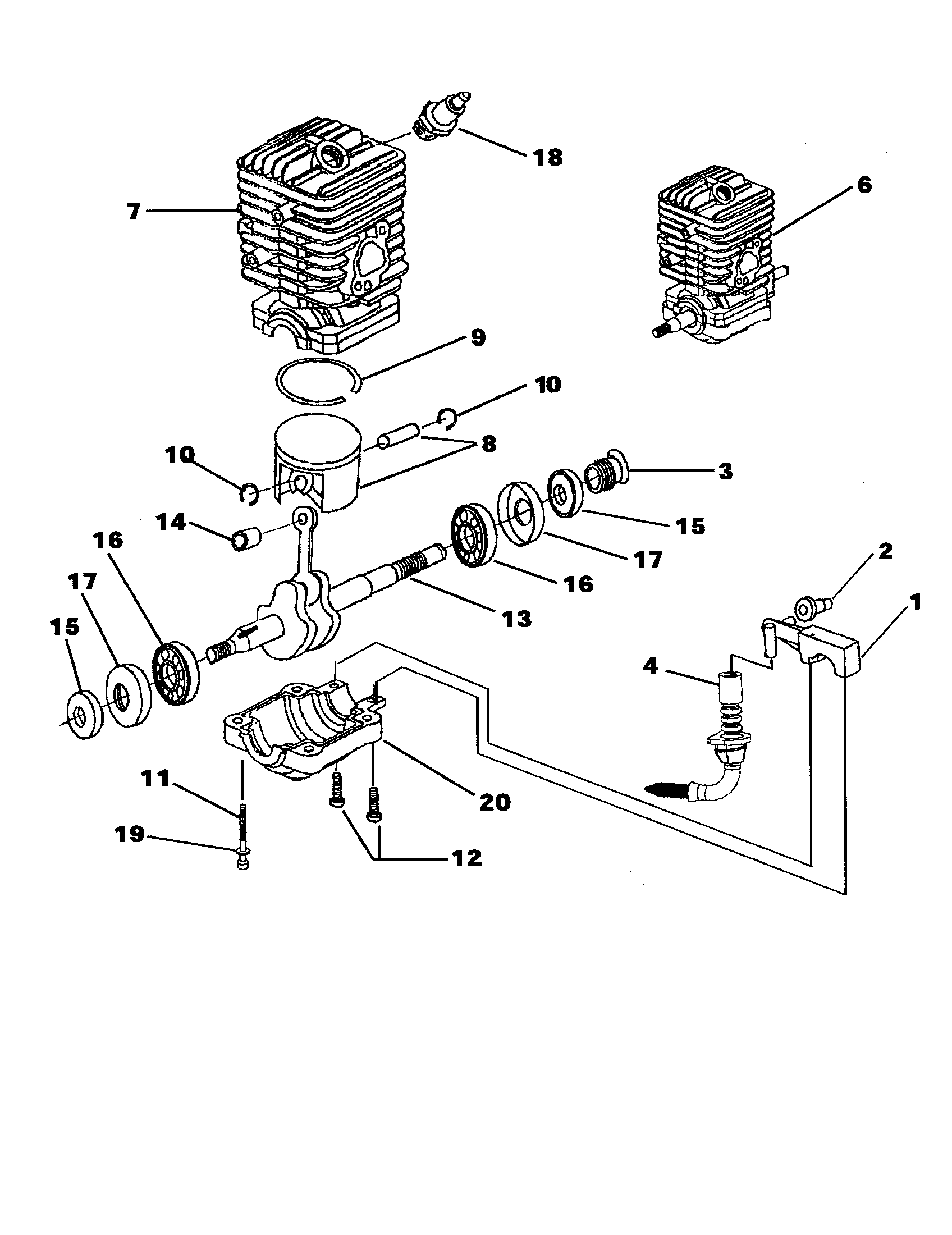 Homelite UT-10901 engine internal/oil pump diagram