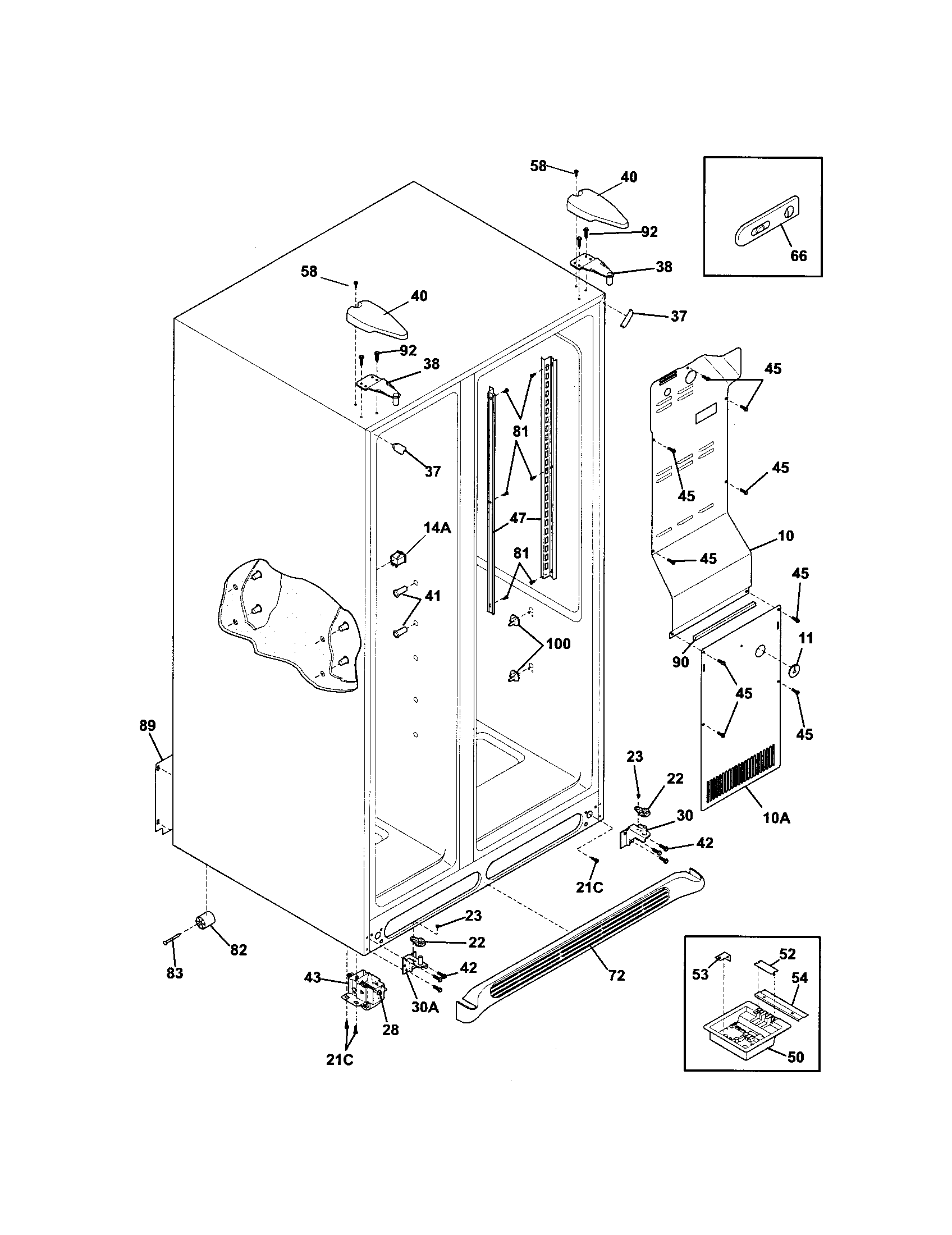 Frigidaire FLSC23F6DS1 cabinet diagram