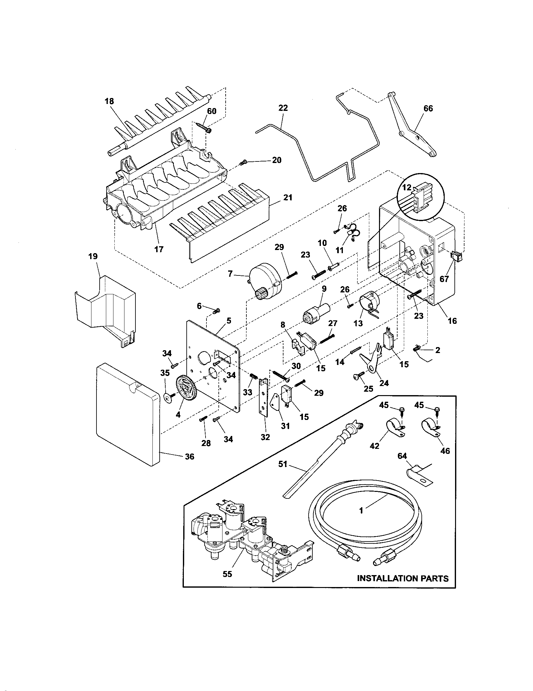 Frigidaire FLSC23F6DS1 ice maker diagram