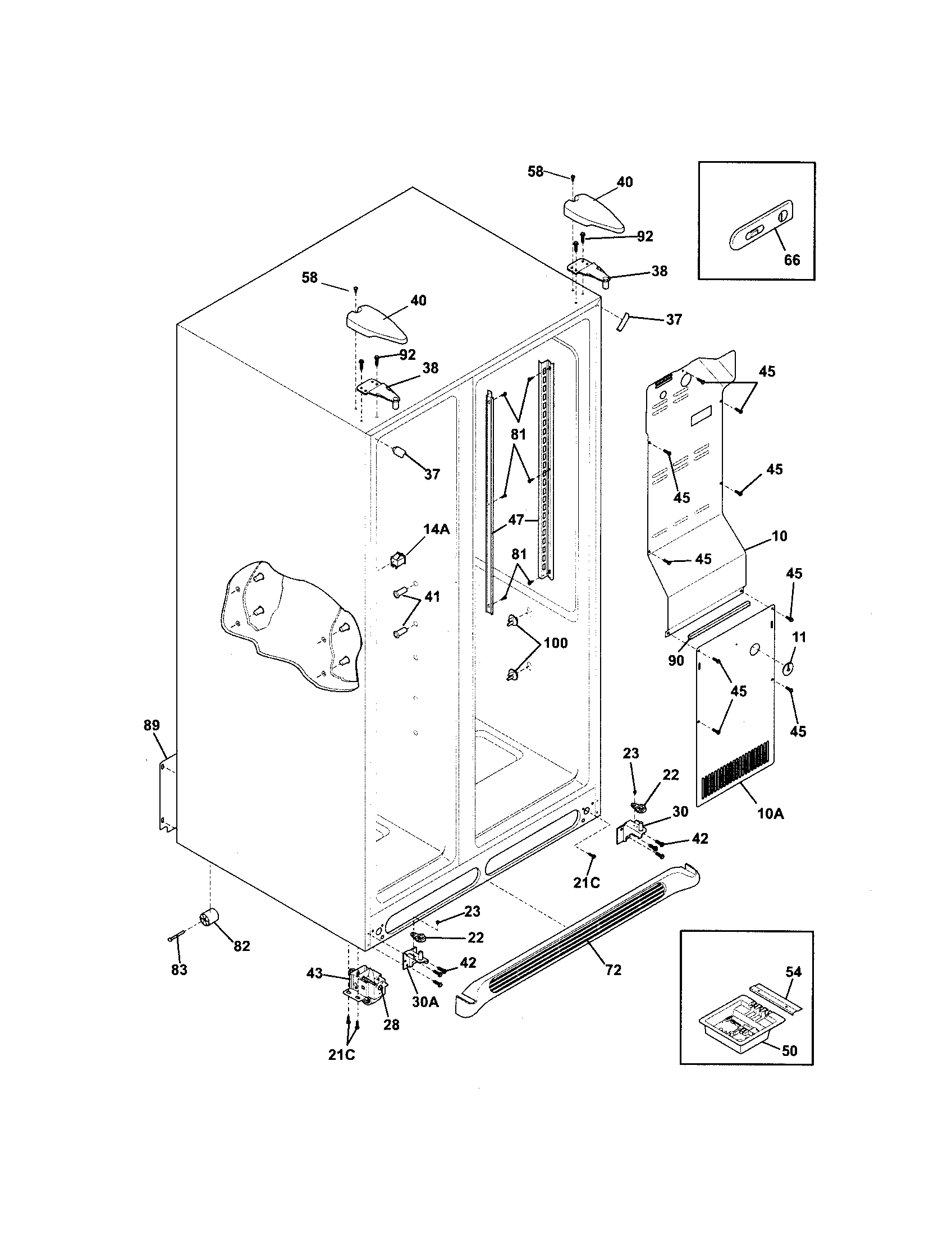 Frigidaire GHSC239DB5 cabinet diagram