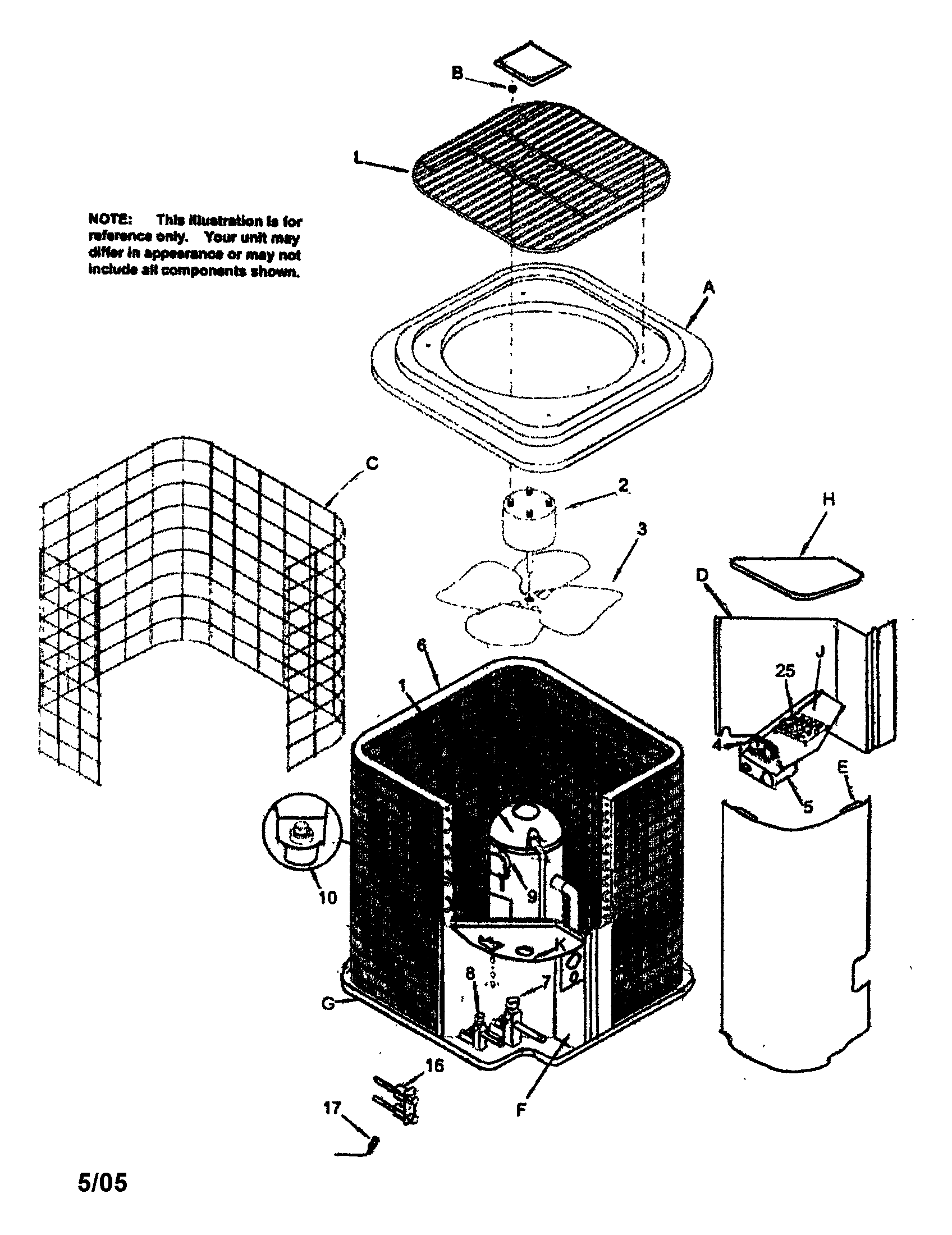 ICP CAC424GKA1 condensing unit diagram