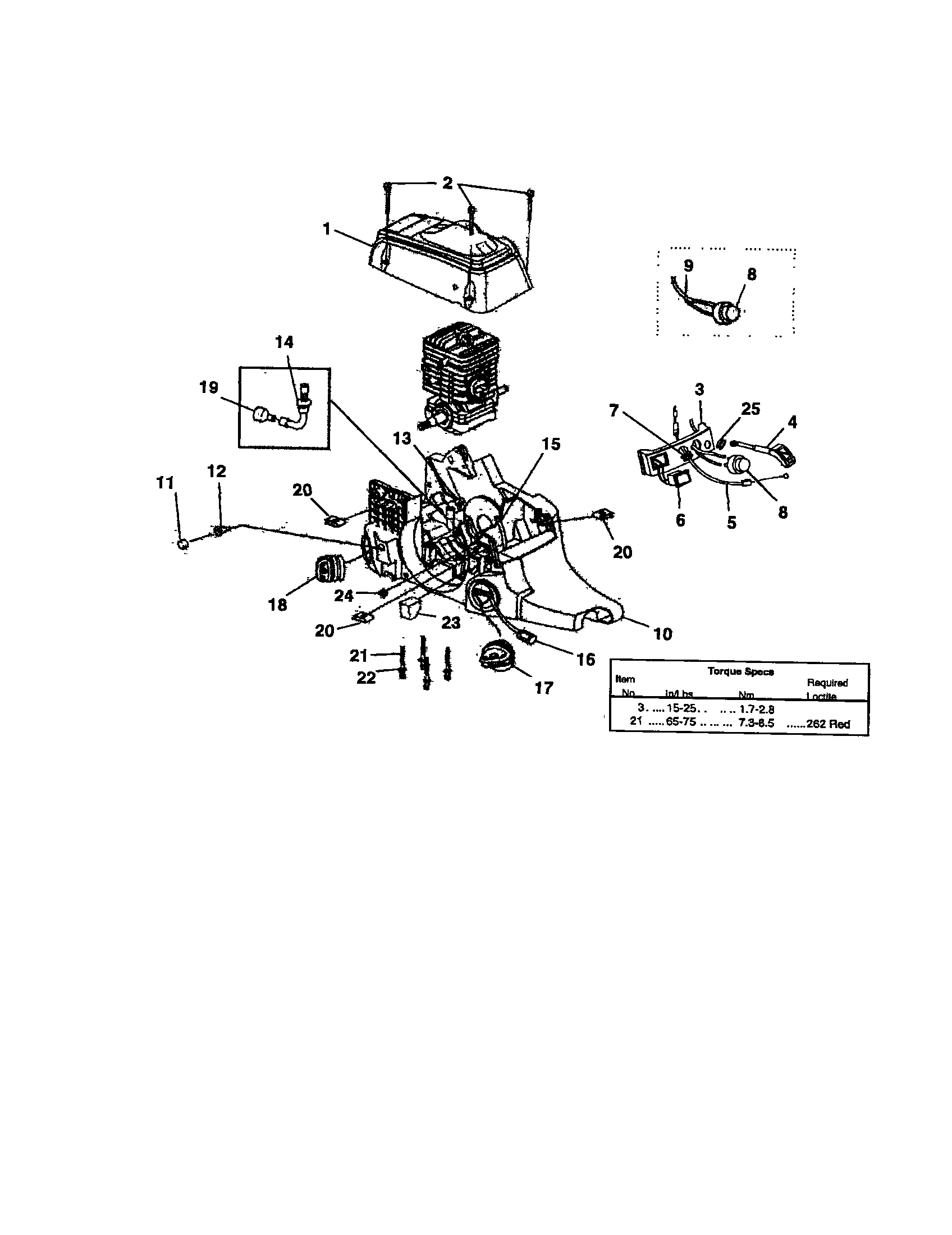 Homelite UT10947A engine housing/fuel tank/oil tank diagram
