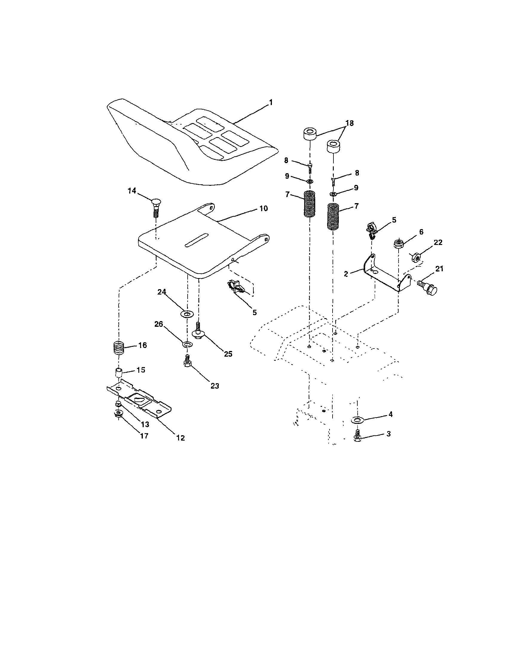 Husqvarna YTH180 seat assembly diagram