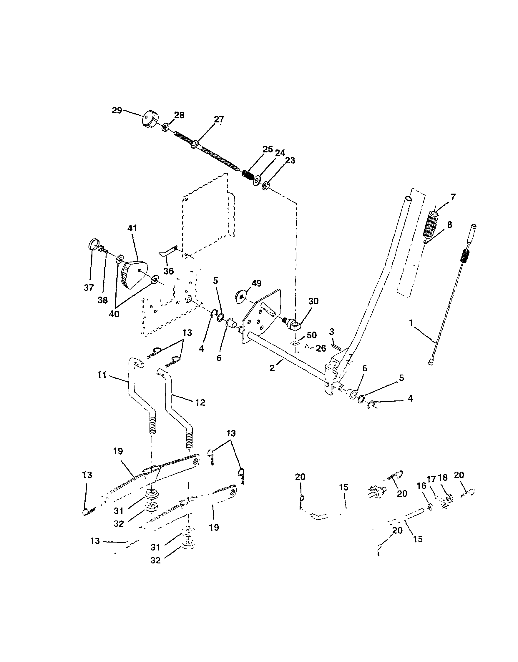 Husqvarna YTH180 mower lift diagram